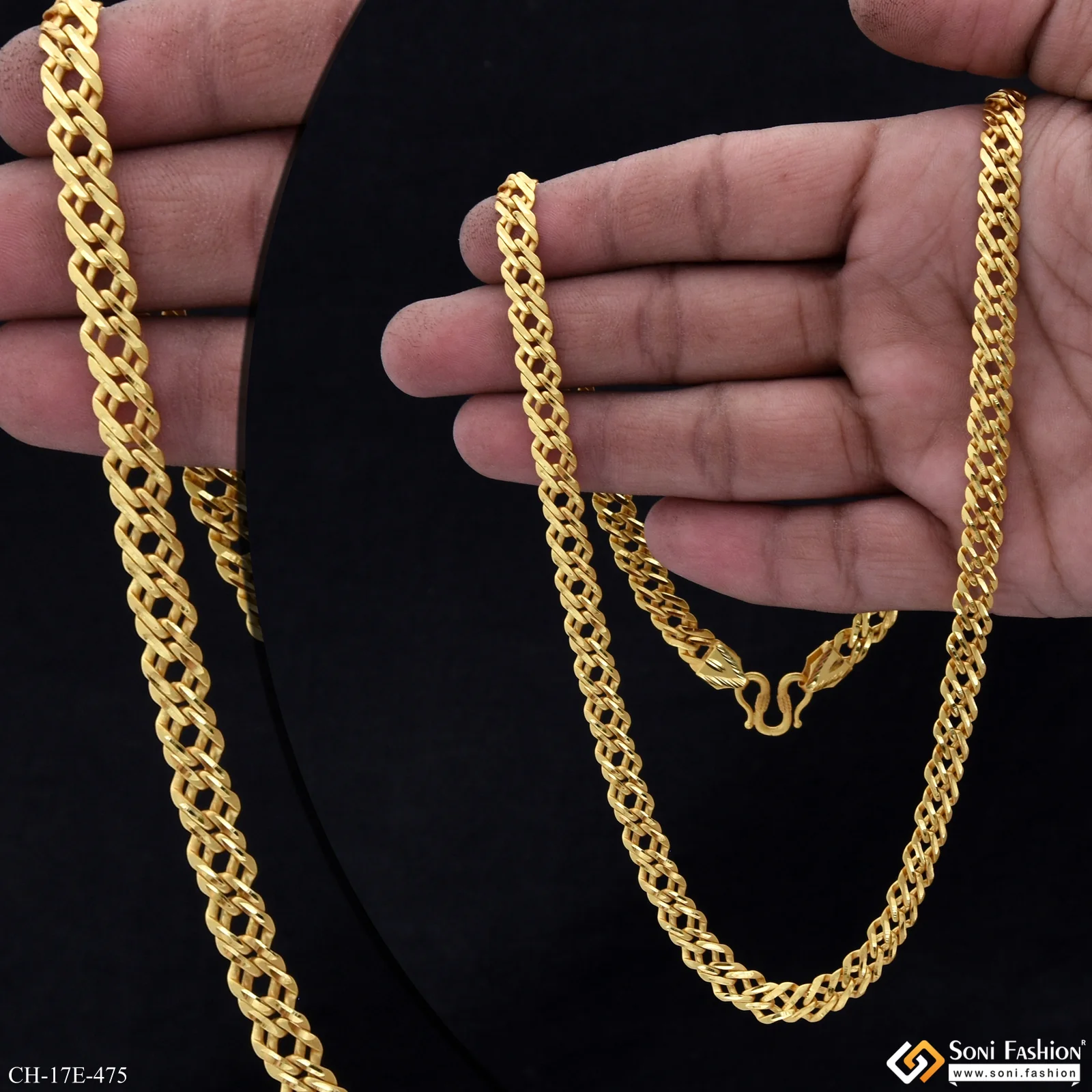 Excellent Design Gold Plated Link Chain for Men - Style E475 - Image 2