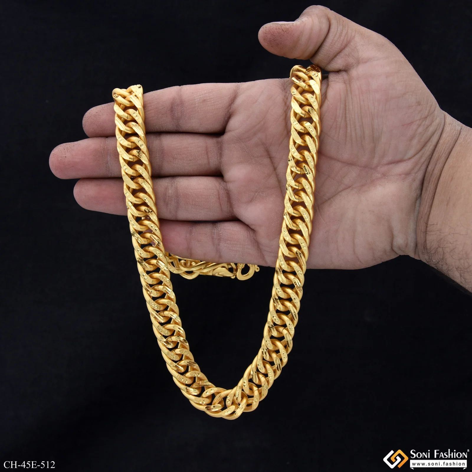 Excellent Design Gold Plated Link Chain for Men - Style E512 - Image 6