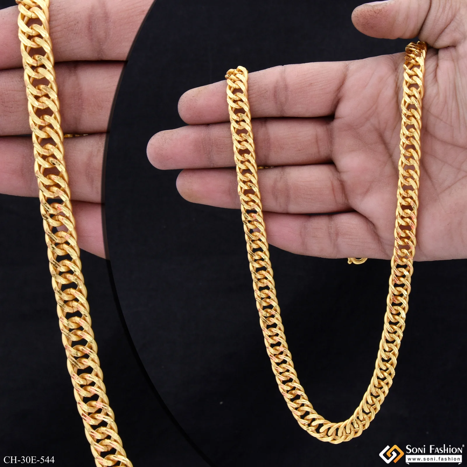 Excellent Design Gold Plated Link Chain for Men - Style E544 - Image 2