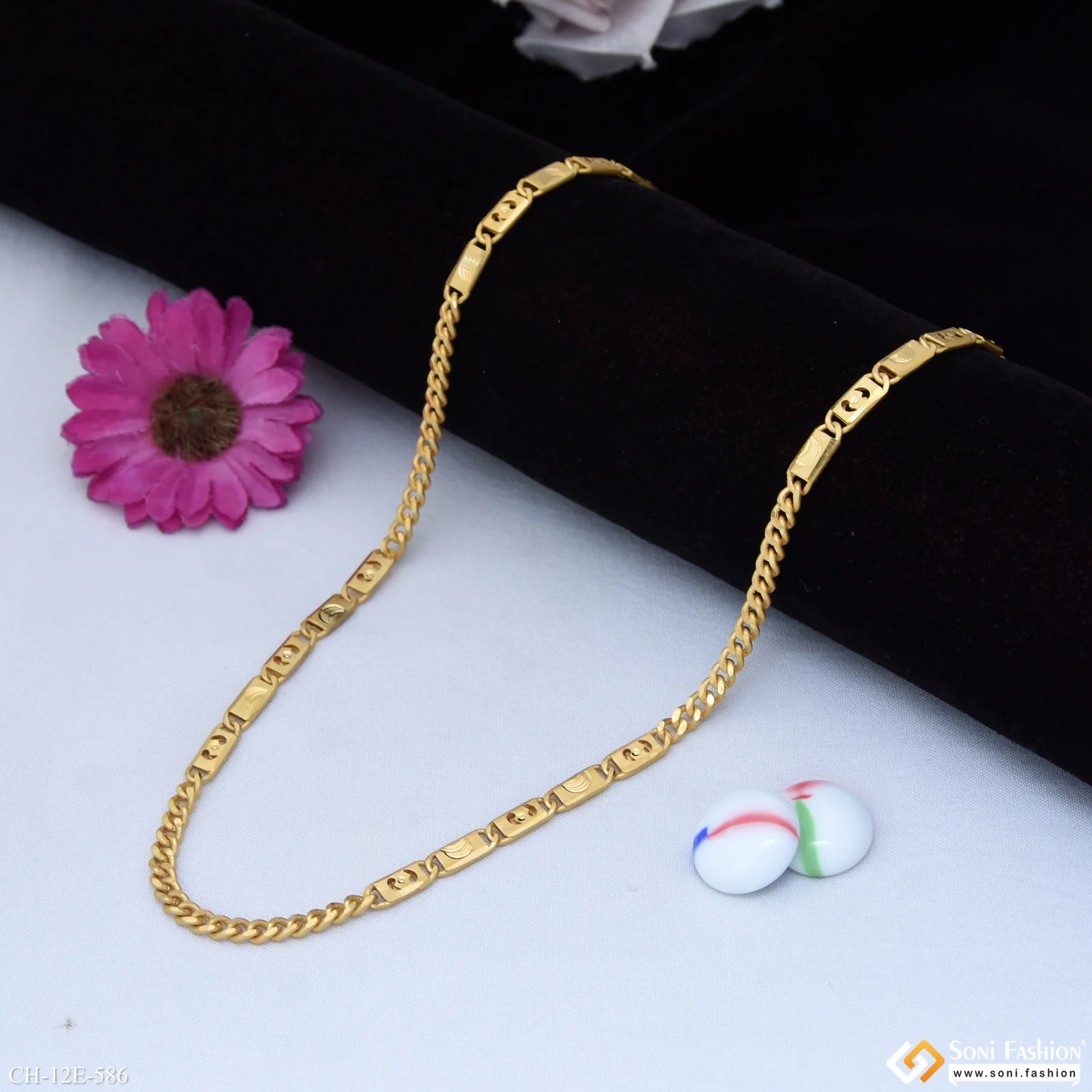 Excellent Design Gold Plated Link Nawabi Chain for Men - Style E586 - Image 5