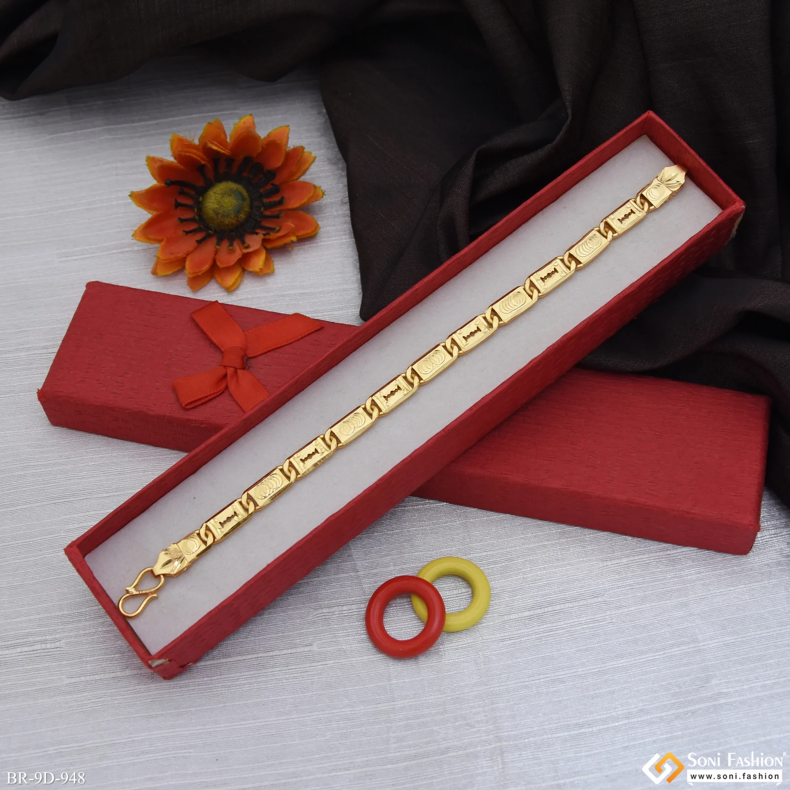 Excellent Design Gold Plated Nawabi Bracelet for Men - Style D948 - Image 5