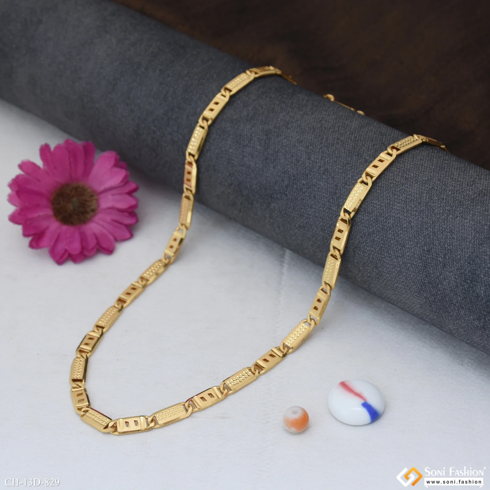 Excellent Design Gold Plated Nawabi Chain for Men - Style D829 - Image 3