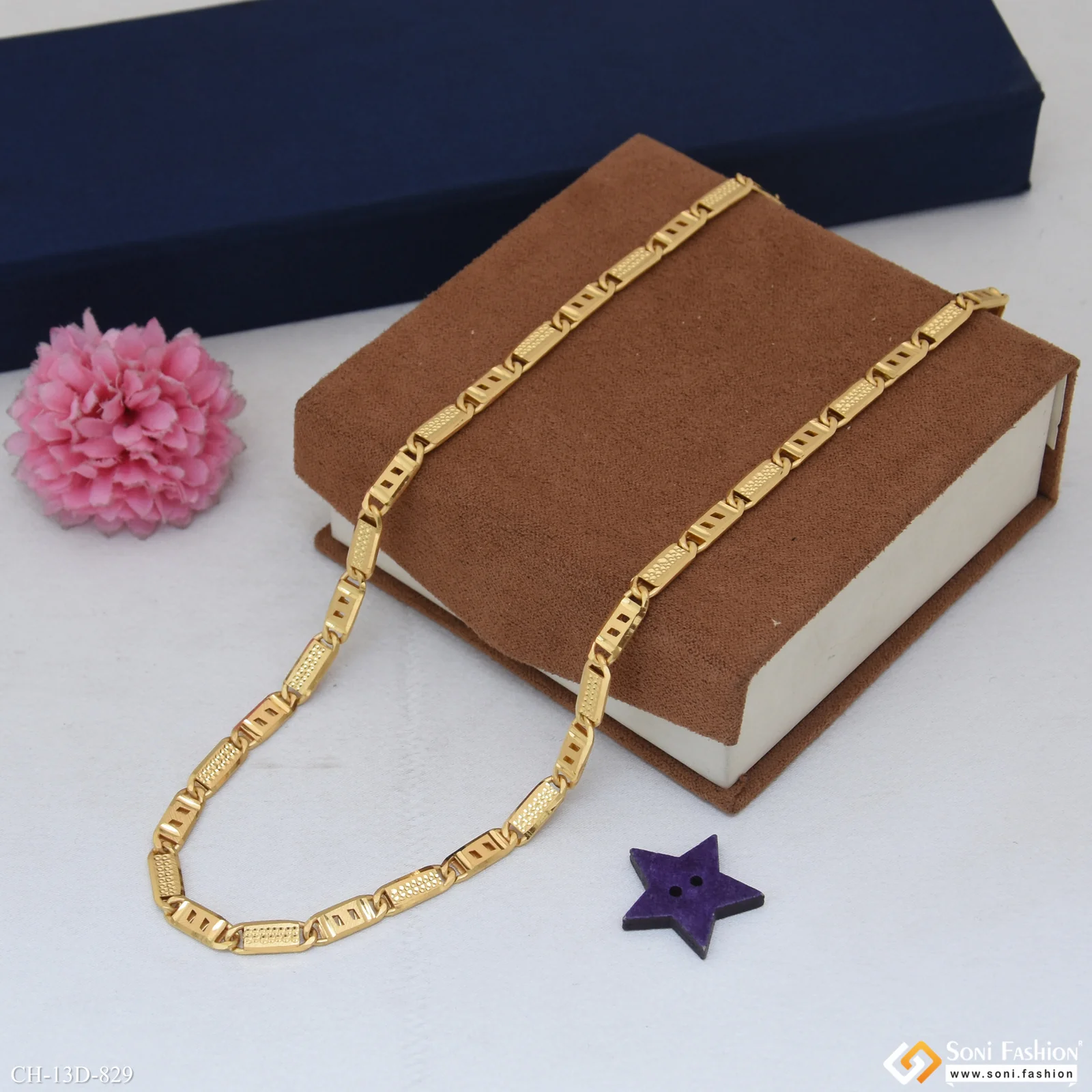 Excellent Design Gold Plated Nawabi Chain for Men - Style D829 - Image 5