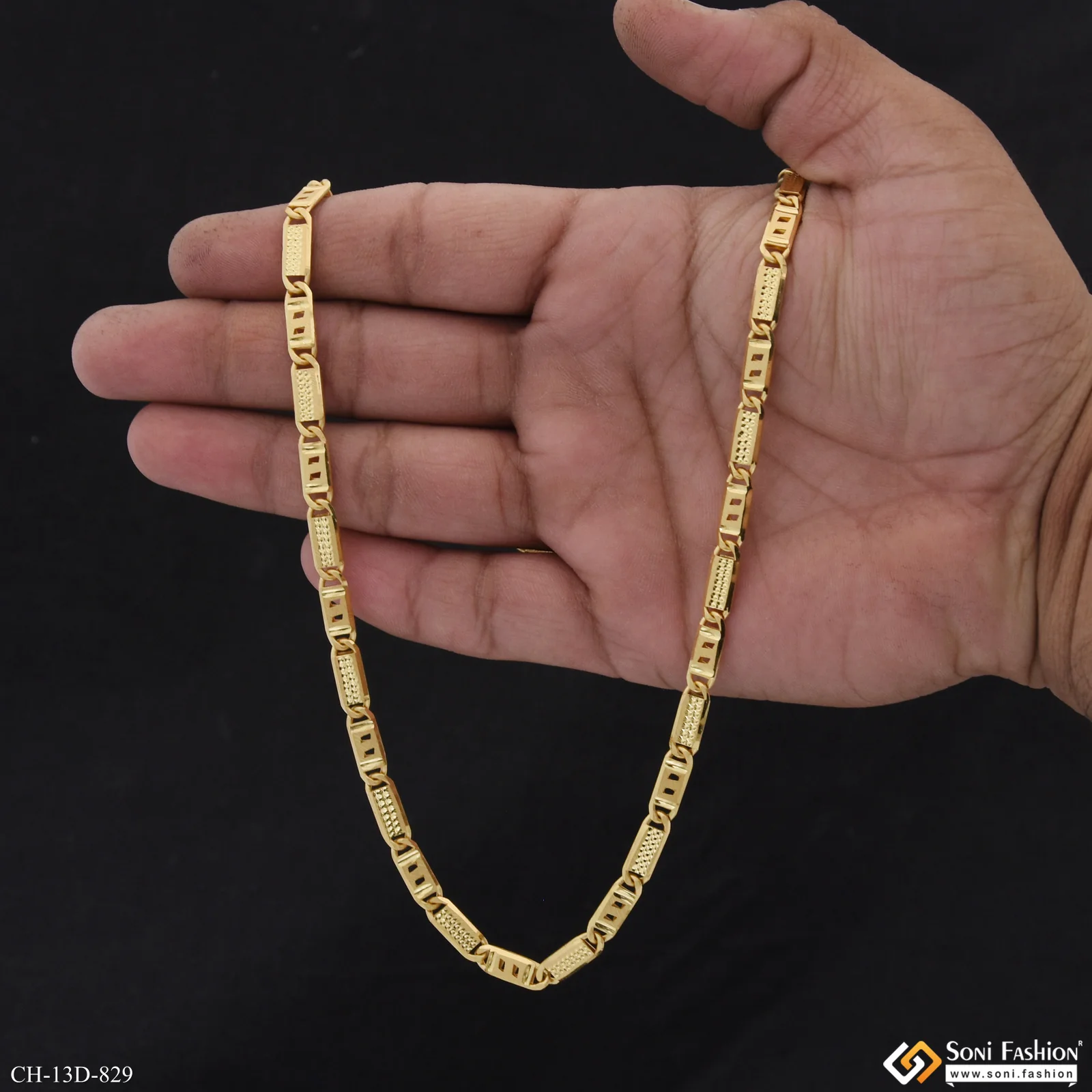 Excellent Design Gold Plated Nawabi Chain for Men - Style D829 - Image 6