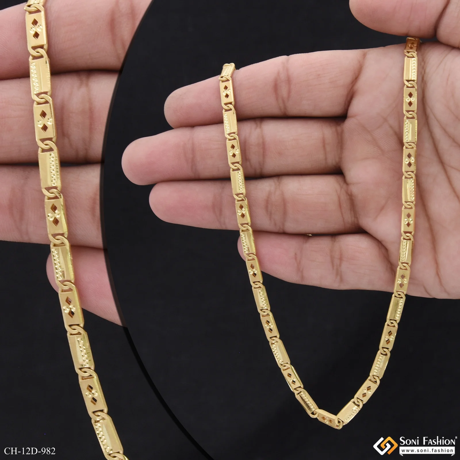 Excellent Design Gold Plated Nawabi Chain for Men - Style D982 - Image 2