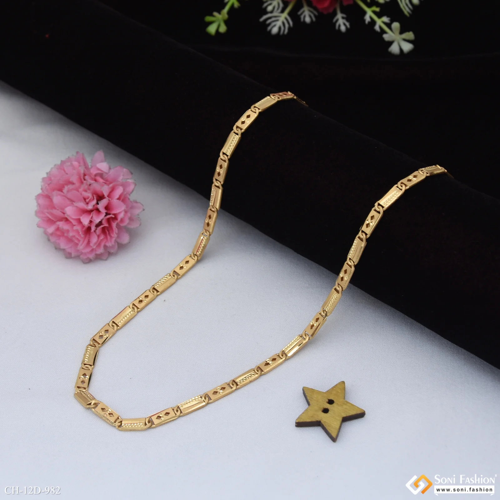 Excellent Design Gold Plated Nawabi Chain for Men - Style D982 - Image 3