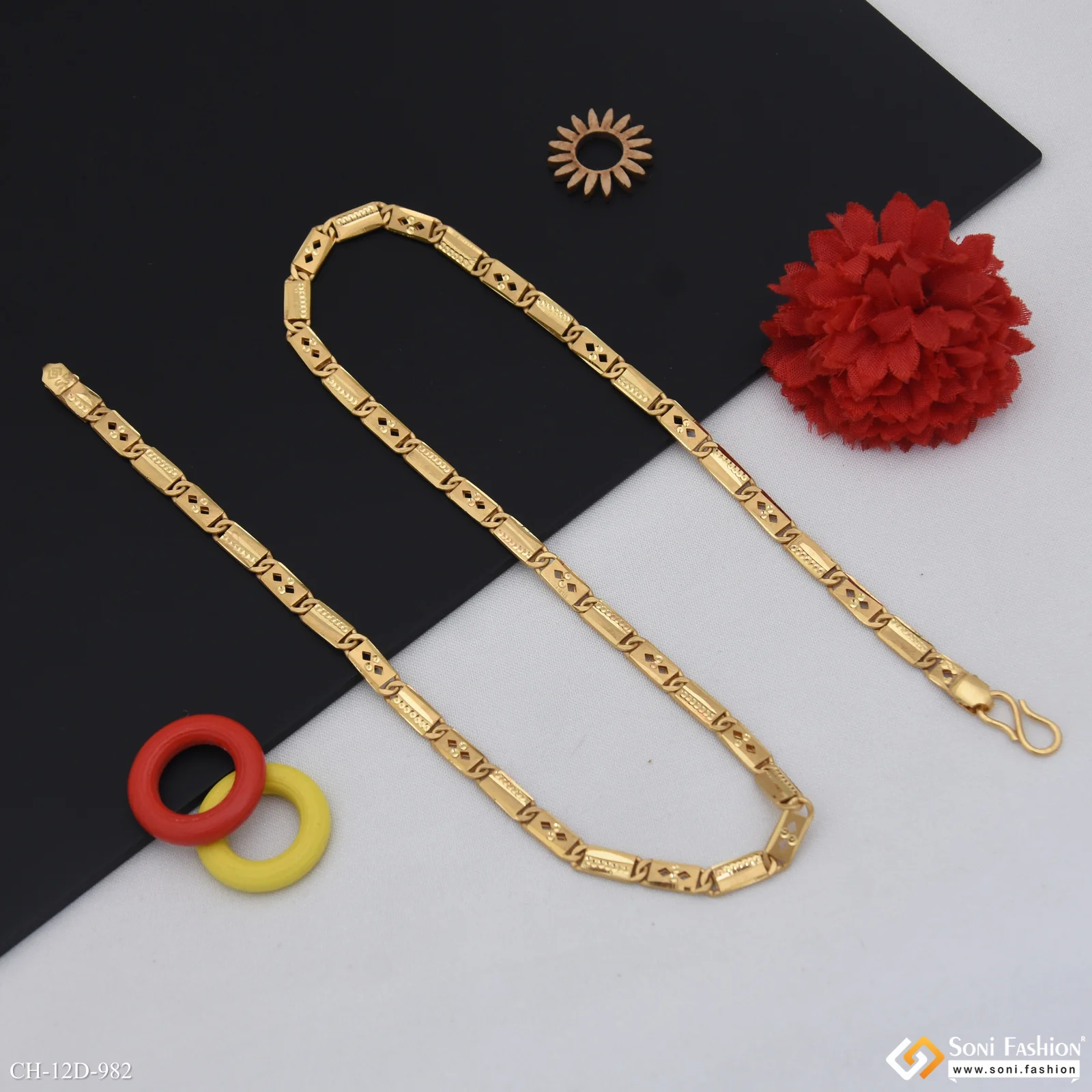 Excellent Design Gold Plated Nawabi Chain for Men - Style D982 - Image 4
