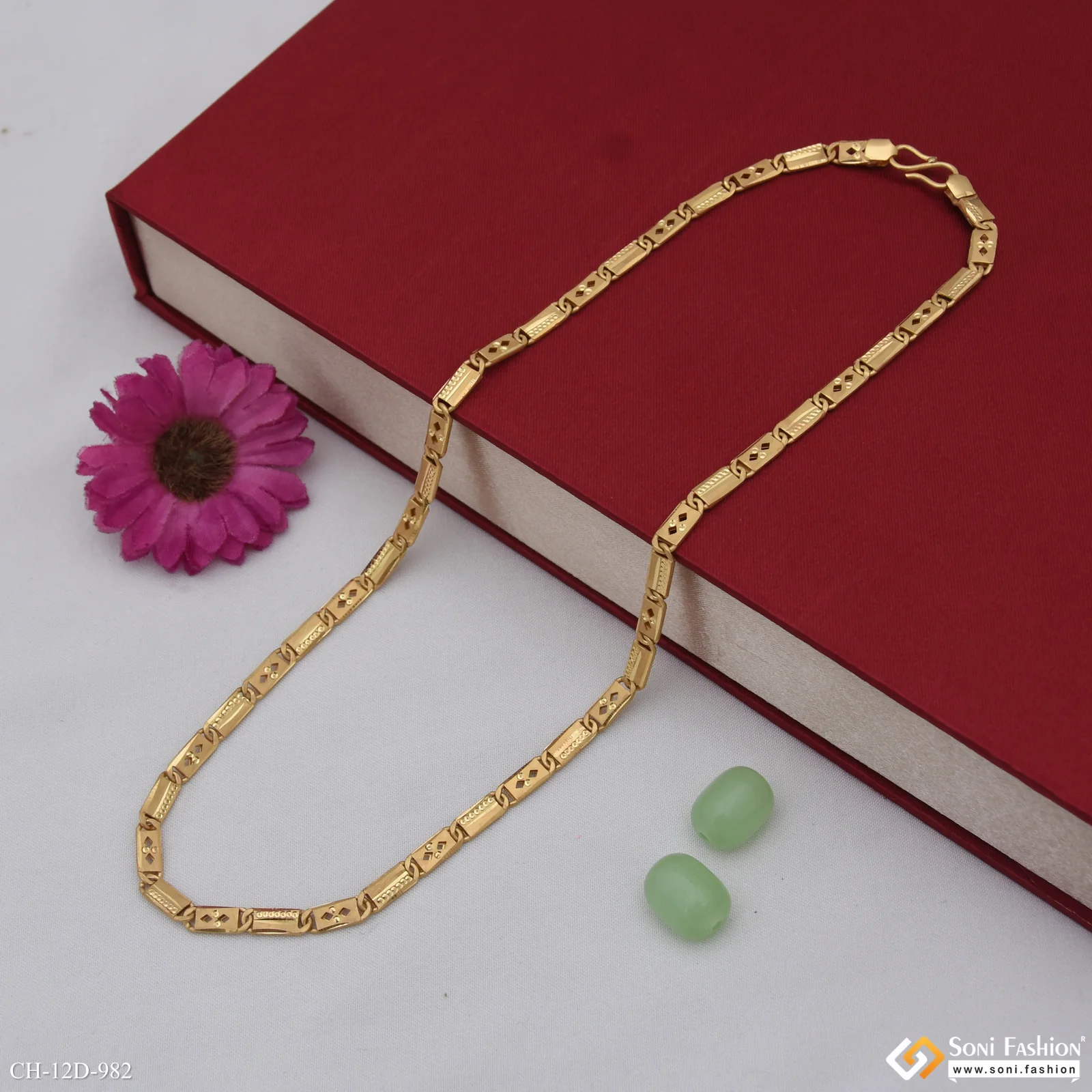 Excellent Design Gold Plated Nawabi Chain for Men - Style D982 - Image 5