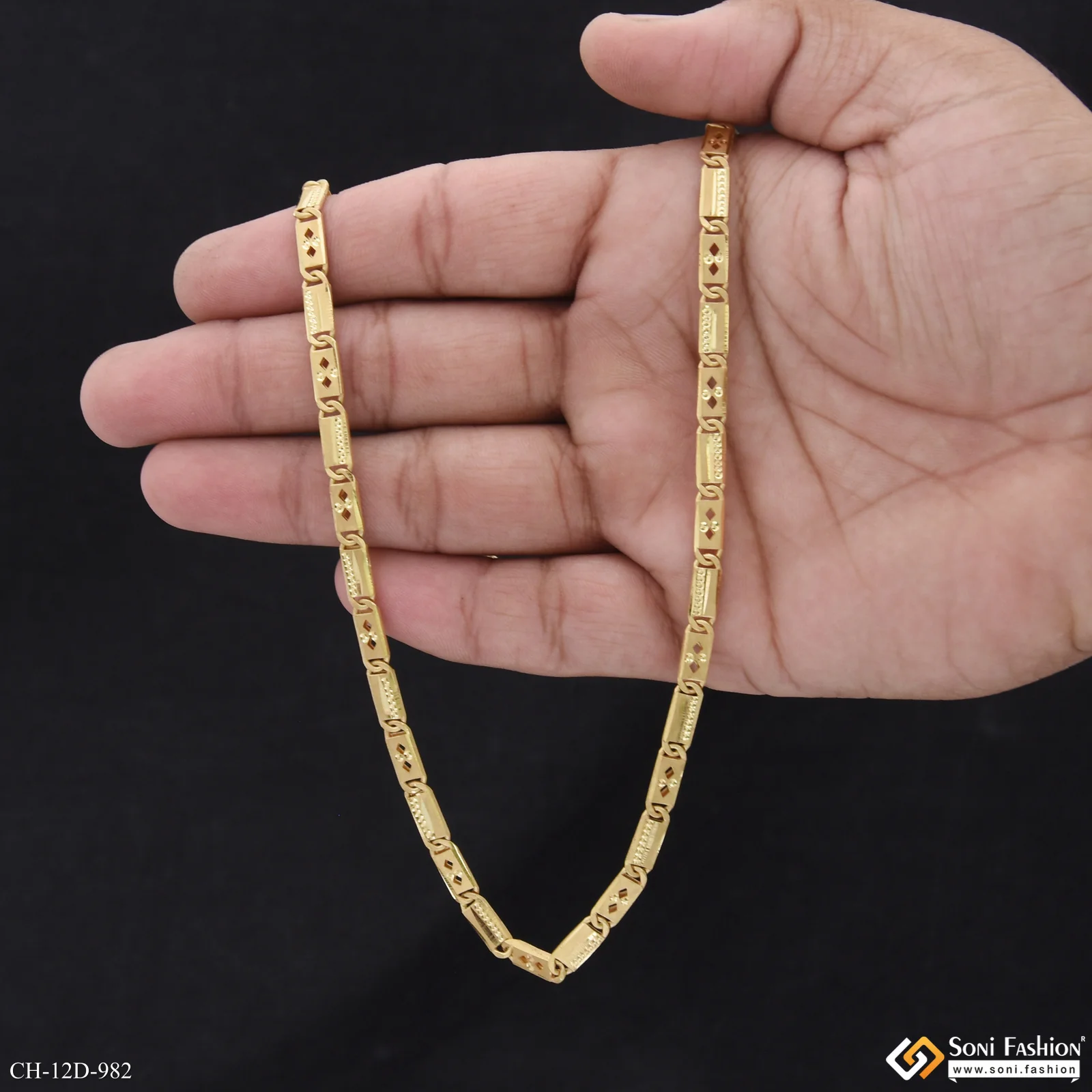 Excellent Design Gold Plated Nawabi Chain for Men - Style D982 - Image 6