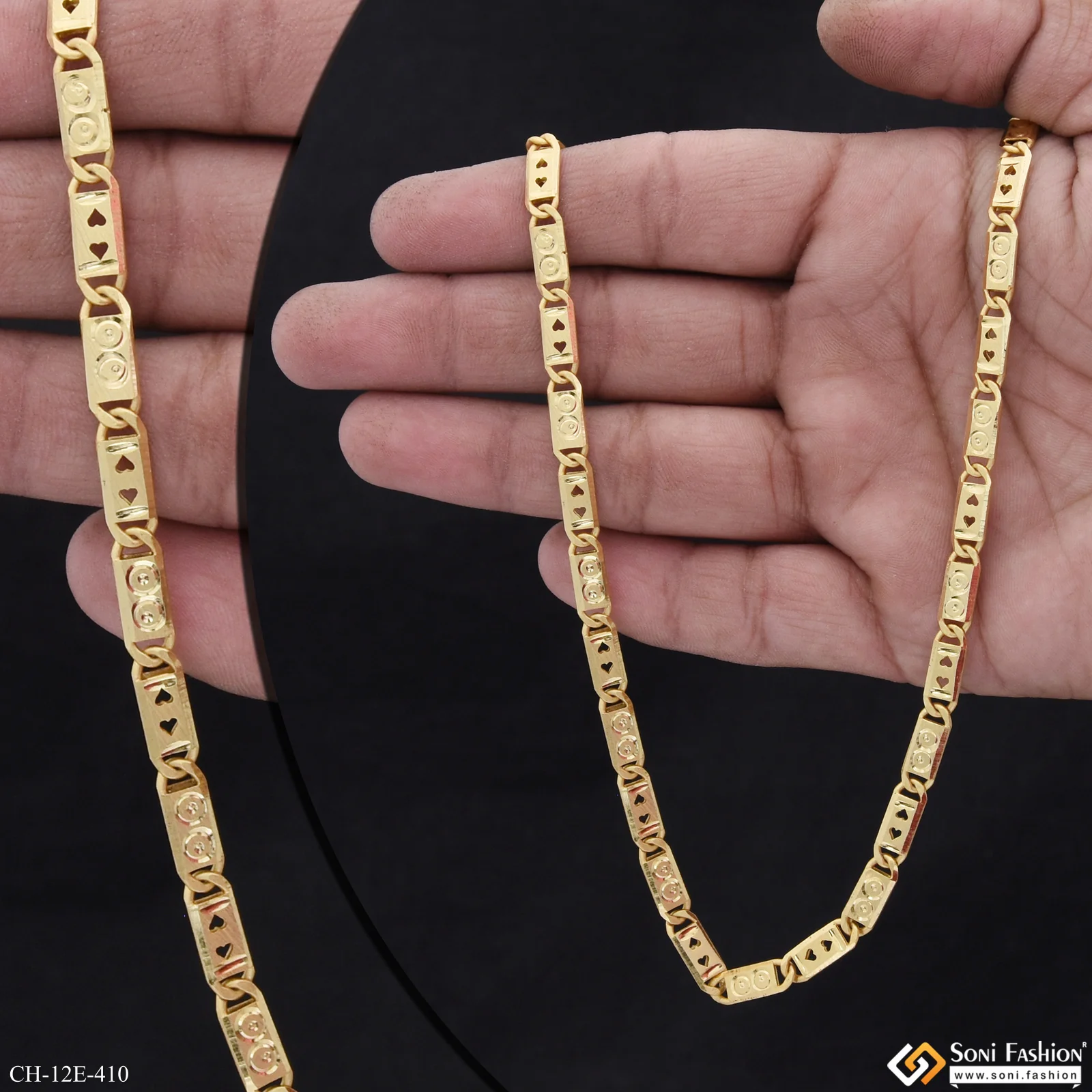 Excellent Design Gold Plated Nawabi Chain for Men - Style E410 - Image 2