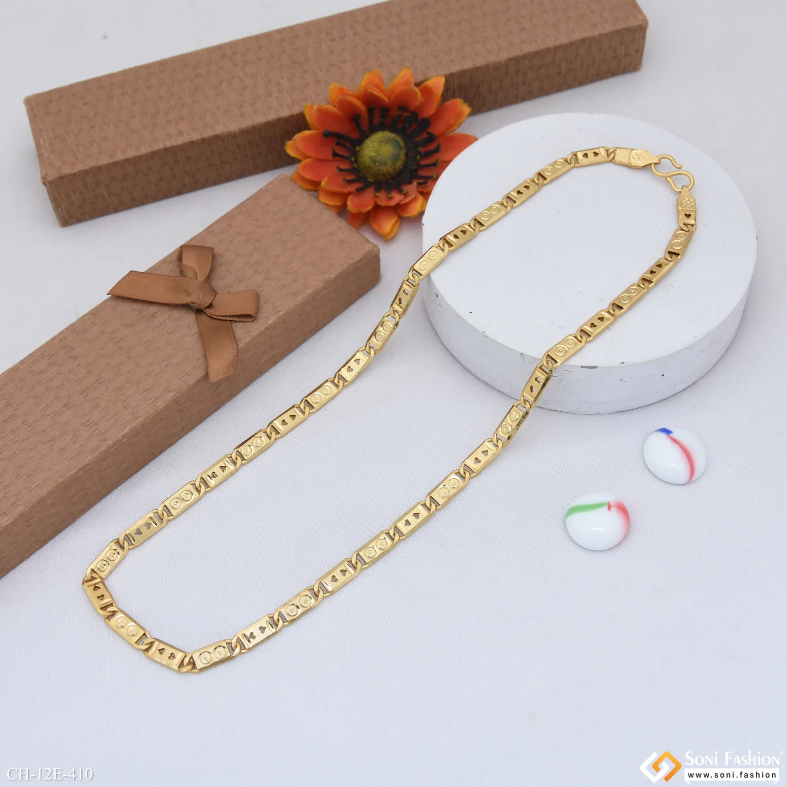 Excellent Design Gold Plated Nawabi Chain for Men - Style E410 - Image 5