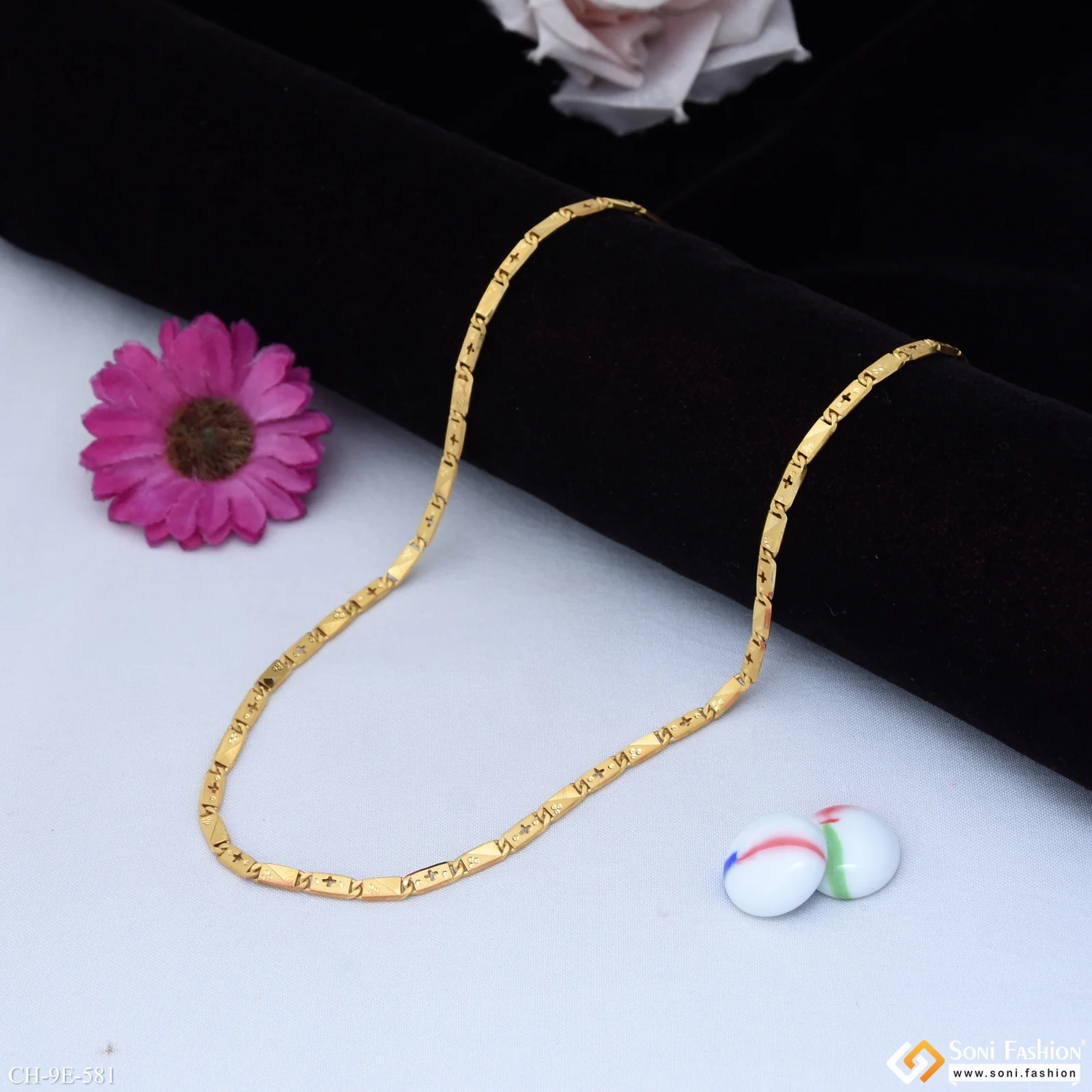 Excellent Design Gold Plated Nawabi Chain for Men - Style E581 - Image 4