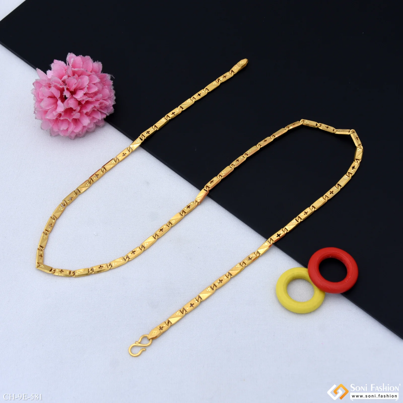 Excellent Design Gold Plated Nawabi Chain for Men - Style E581 - Image 6