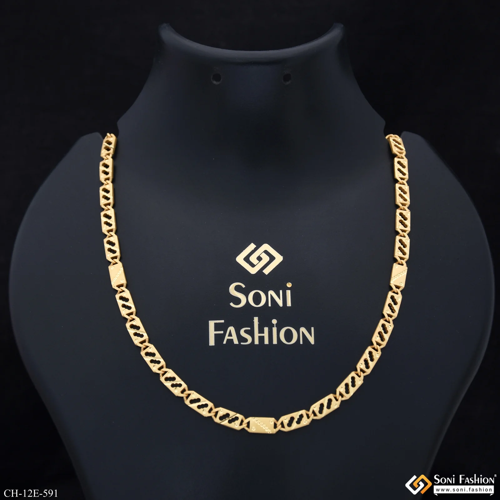 Excellent Design Gold Plated Nawabi Chain for Men - Style E591