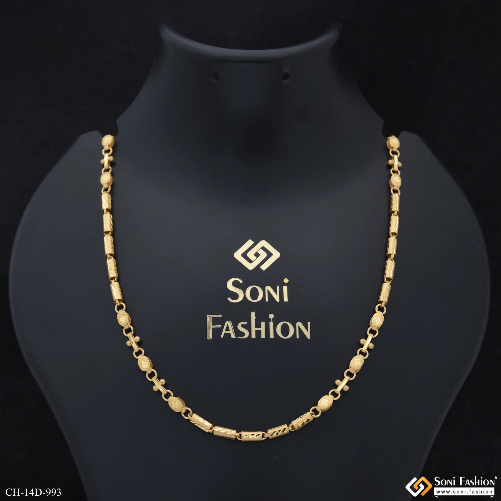 Excellent Design Gold Plated Pipe Chain for Men - Style D993 - Image 2