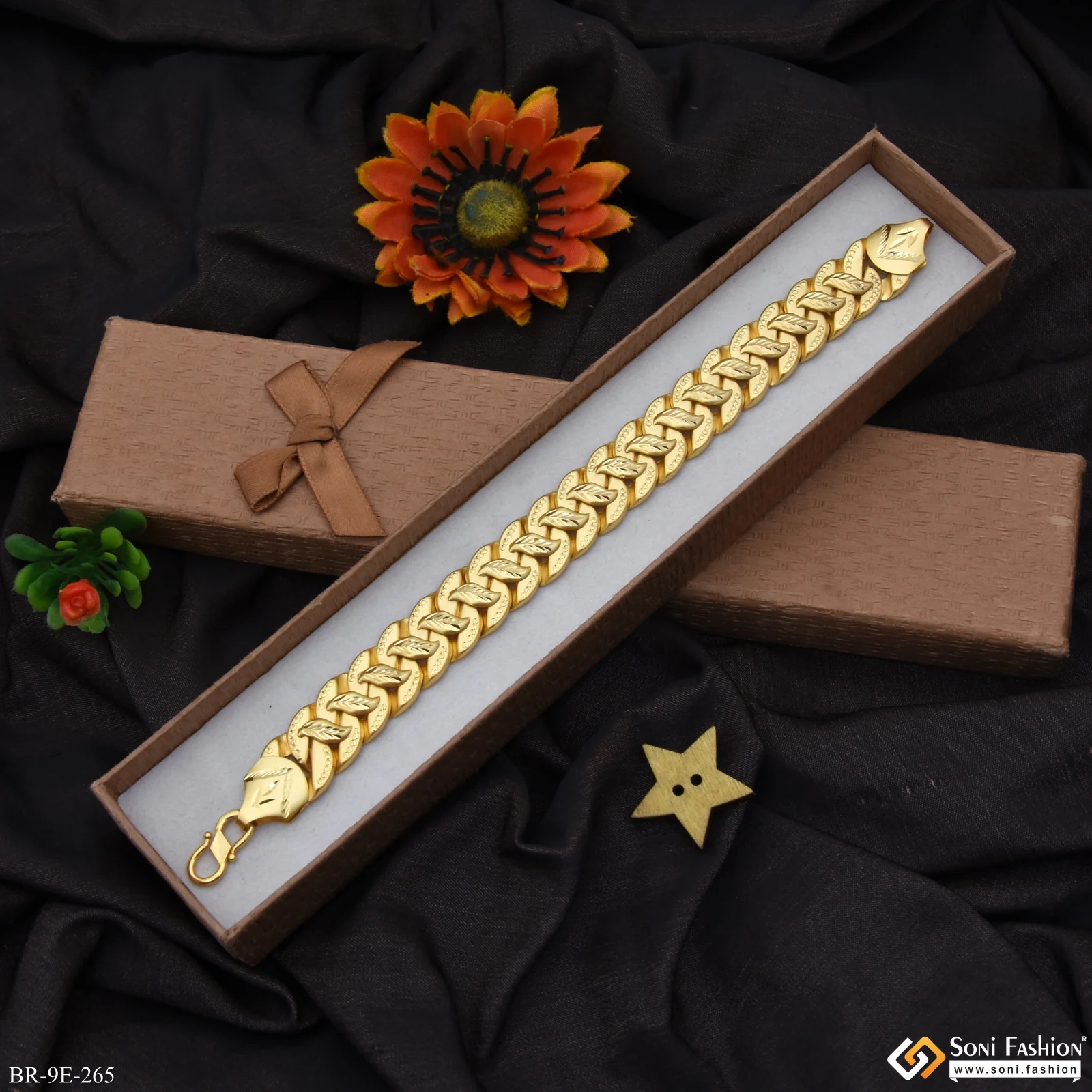 Excellent Design Gold Plated Pokal Bracelet for Men - Style E265 - Image 2