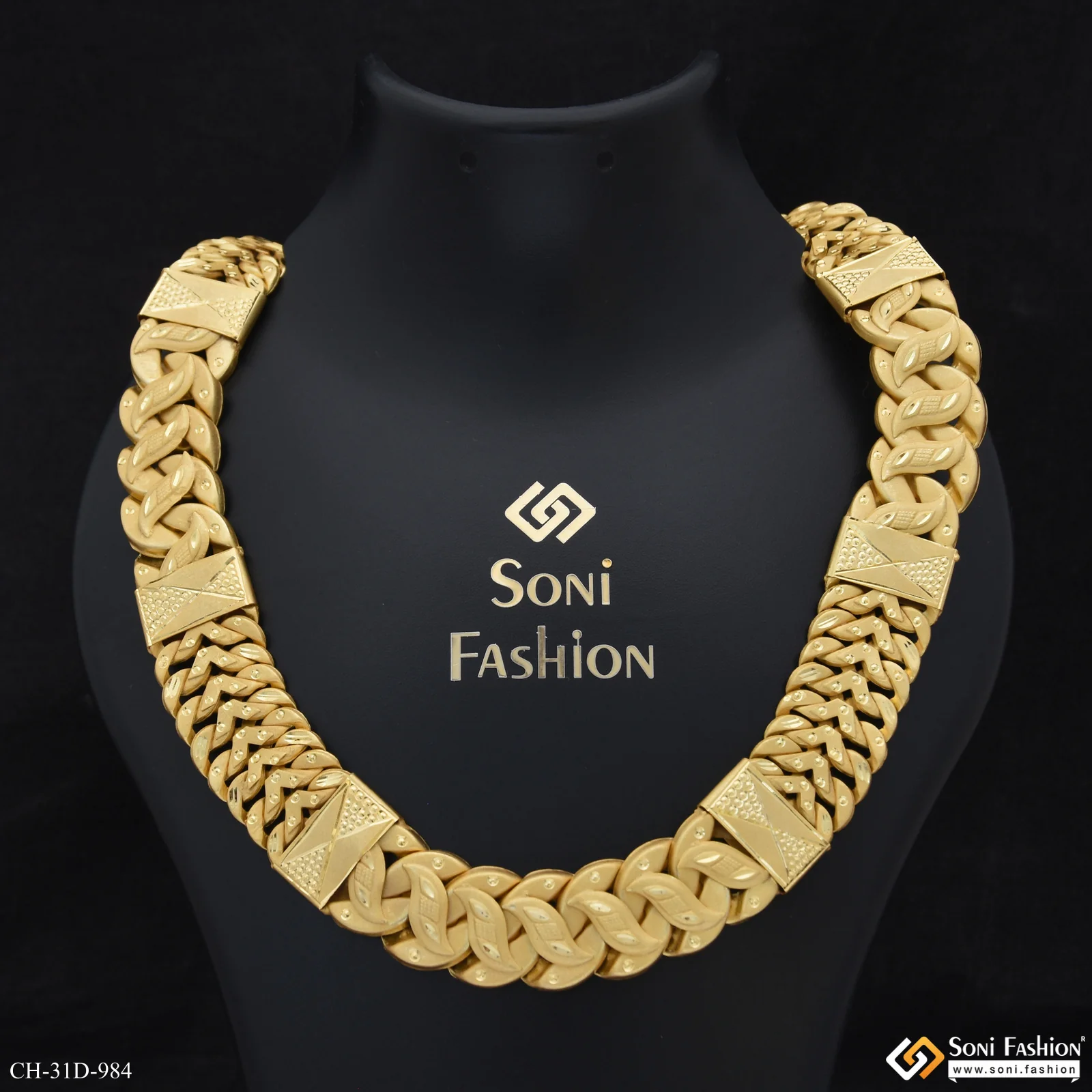 Excellent Design Gold Plated Pokal Chain for Men - Style D984