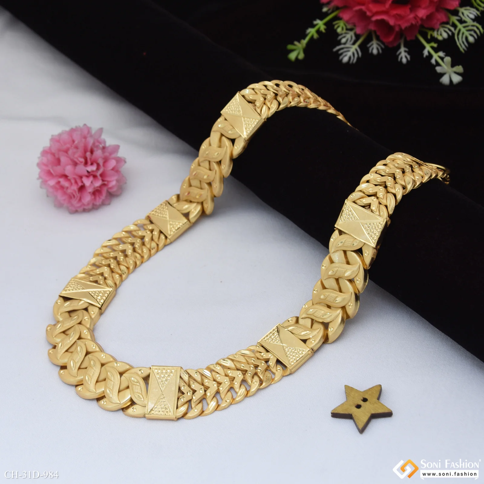 Excellent Design Gold Plated Pokal Chain for Men - Style D984 - Image 3