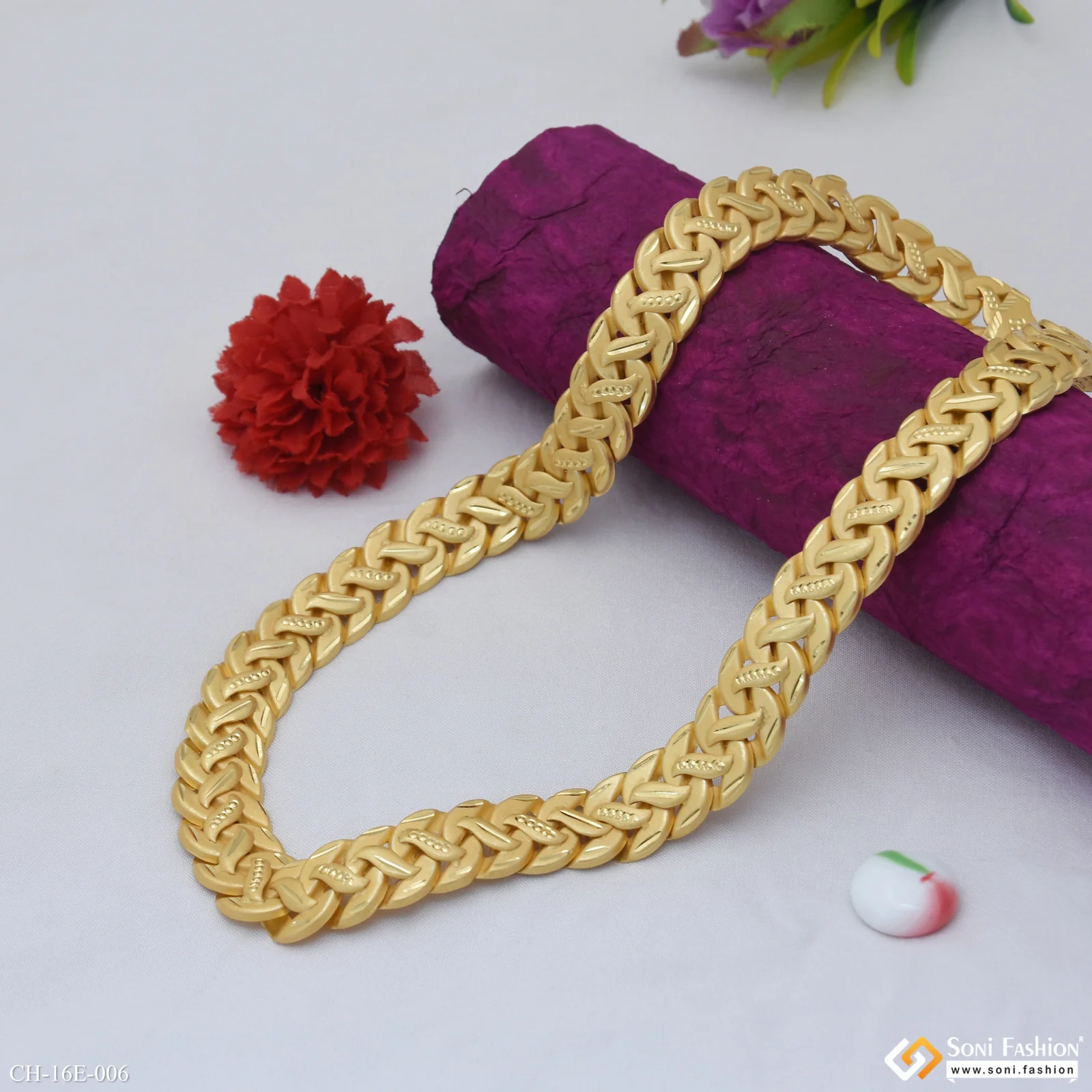 Excellent Design Gold Plated Pokal Chain for Men - Style E006 - Image 5