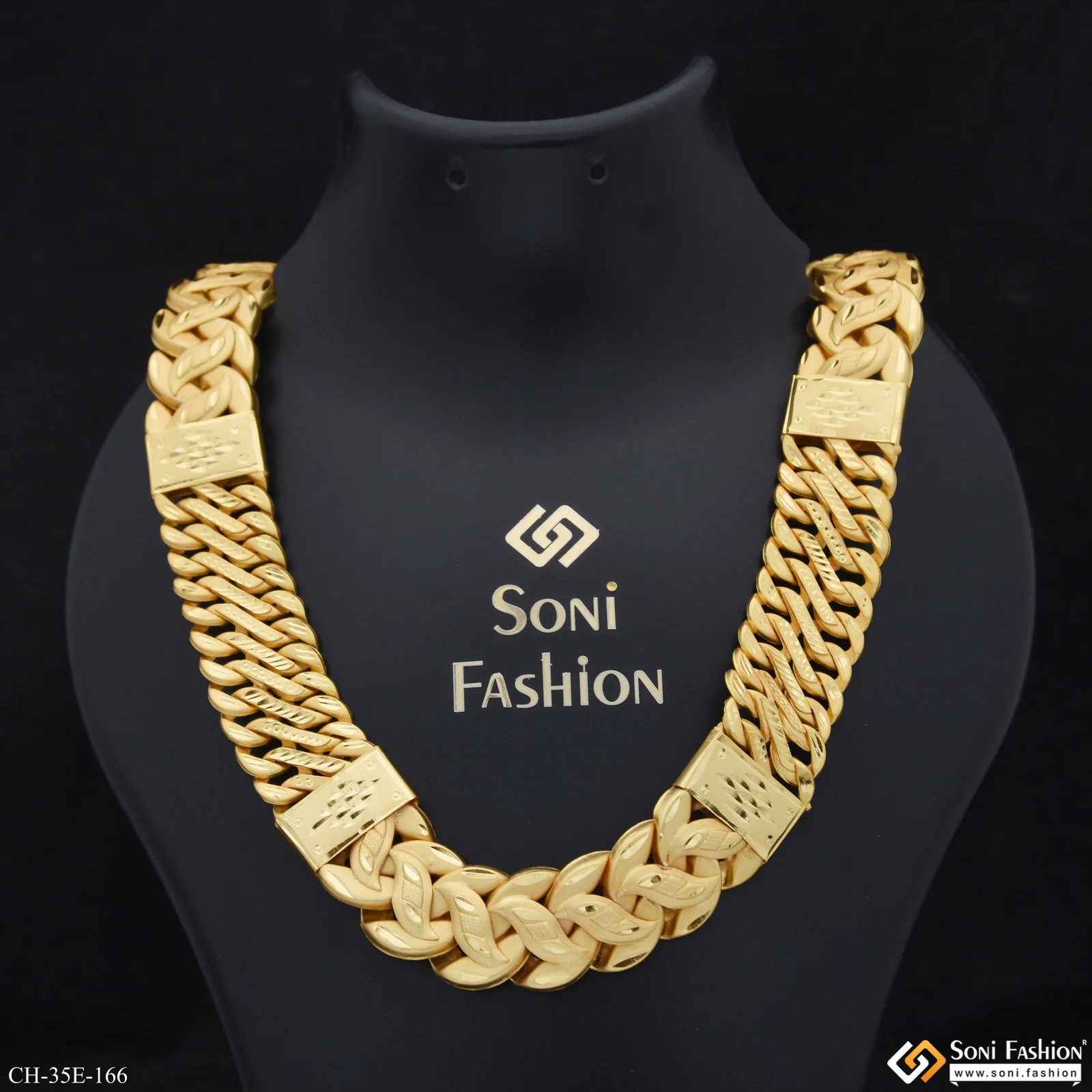 Excellent Design Gold Plated Pokal Chain for Men - Style E166