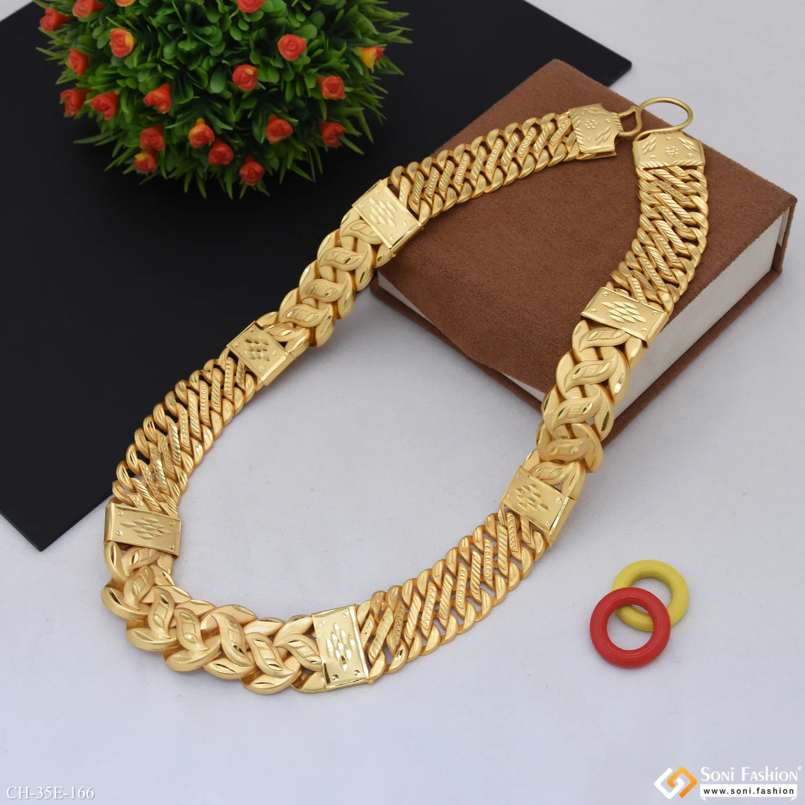 Excellent Design Gold Plated Pokal Chain for Men - Style E166 - Image 3