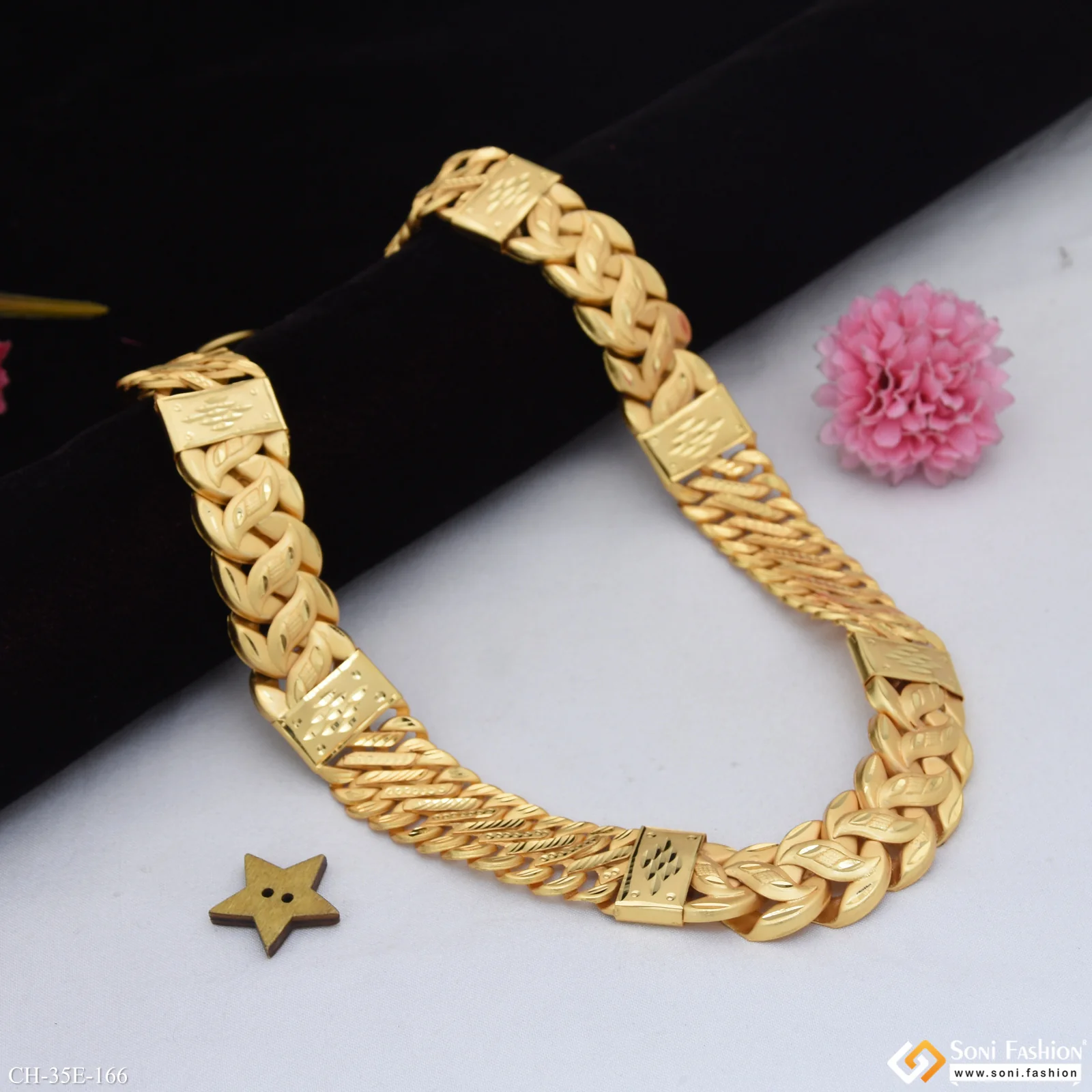 Excellent Design Gold Plated Pokal Chain for Men - Style E166 - Image 4