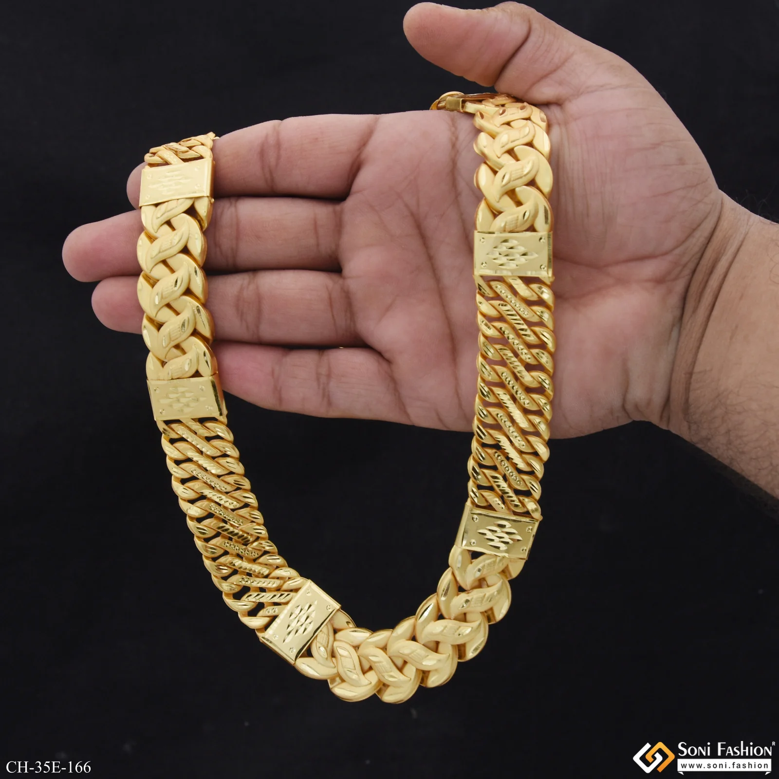 Excellent Design Gold Plated Pokal Chain for Men - Style E166 - Image 6