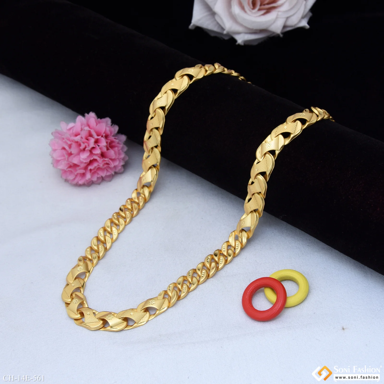 Excellent Design Gold Plated Pokal Chain for Men - Style E561 - Image 3