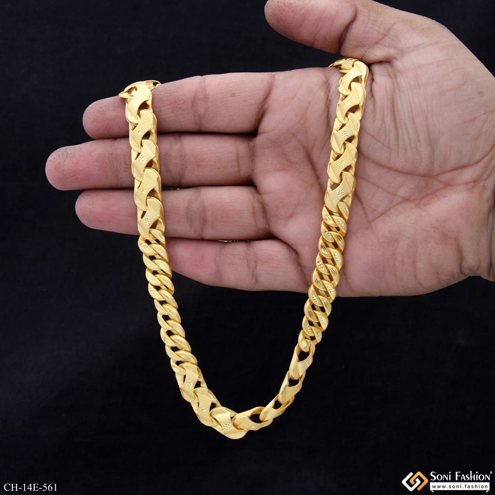 Excellent Design Gold Plated Pokal Chain for Men - Style E561 - Image 6
