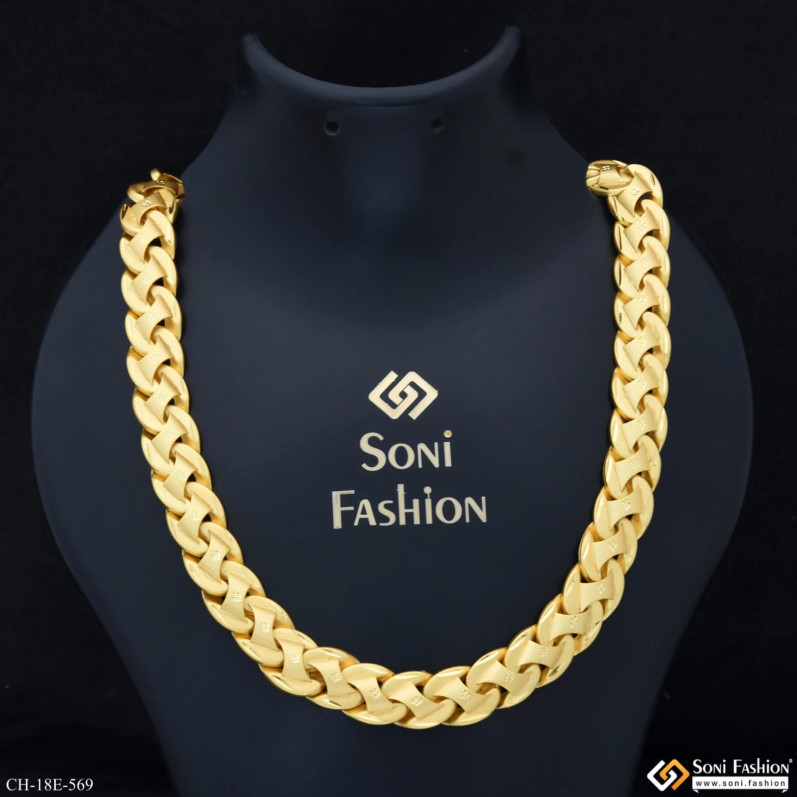 Excellent Design Gold Plated Pokal Chain for Men - Style E569
