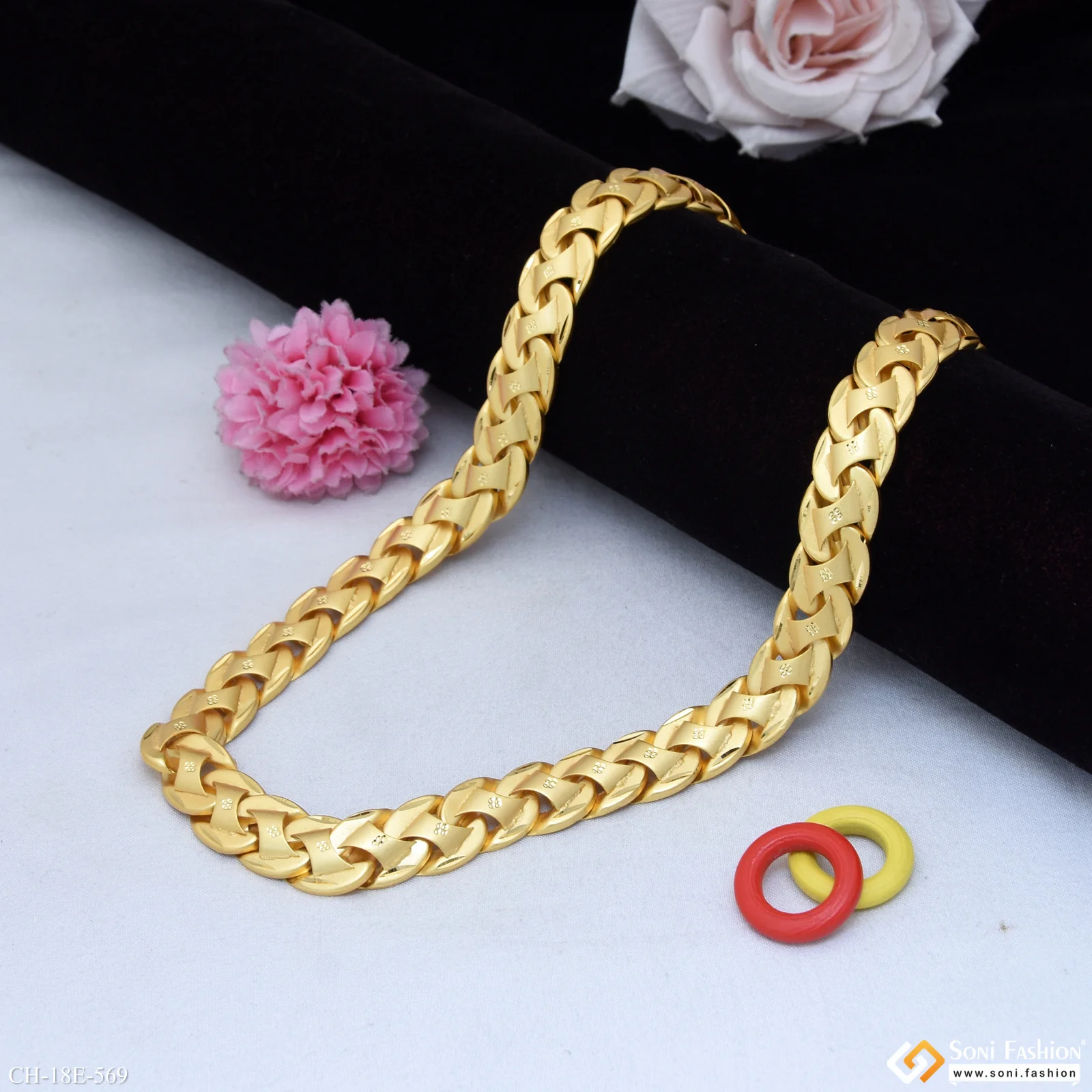 Excellent Design Gold Plated Pokal Chain for Men - Style E569 - Image 3