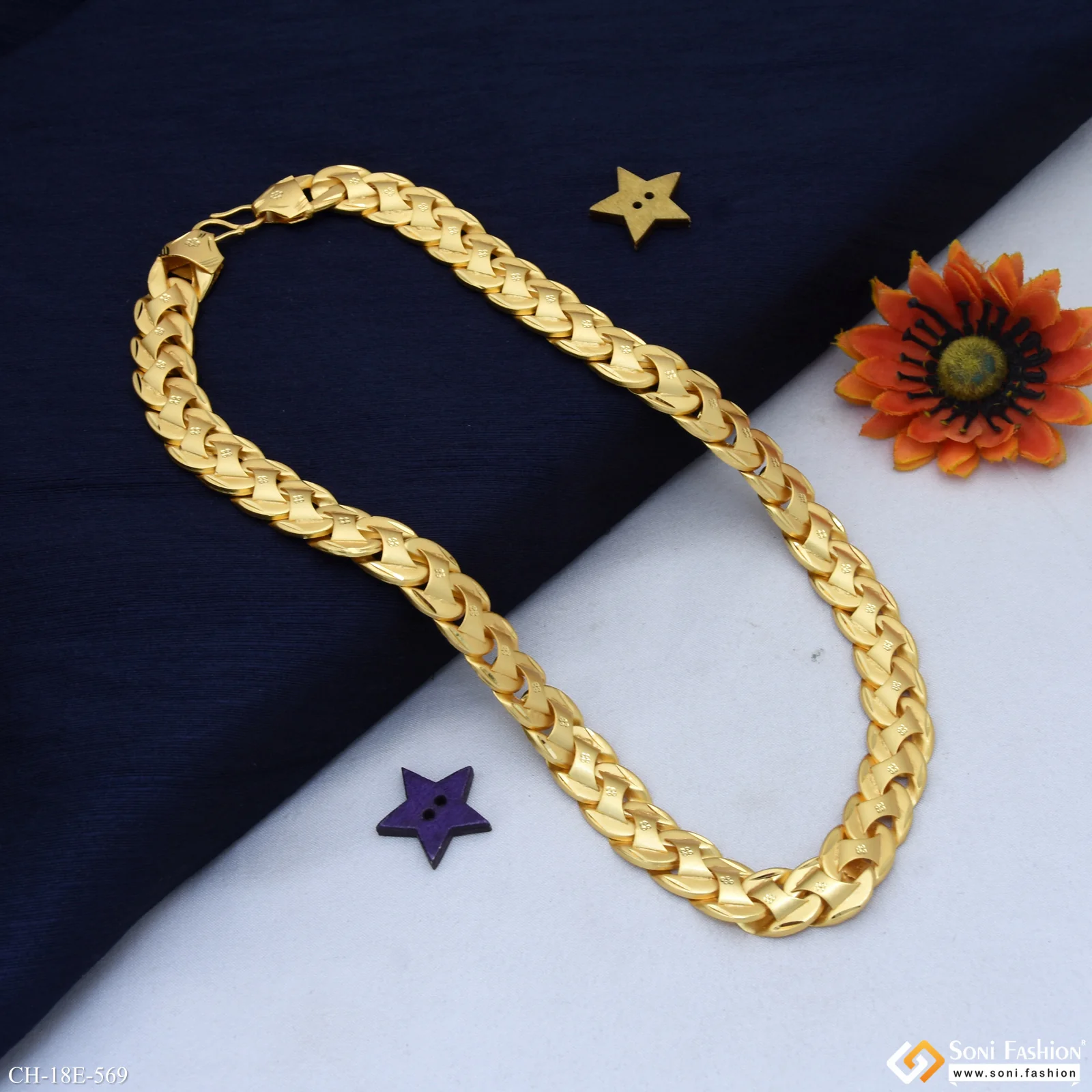 Excellent Design Gold Plated Pokal Chain for Men - Style E569 - Image 4