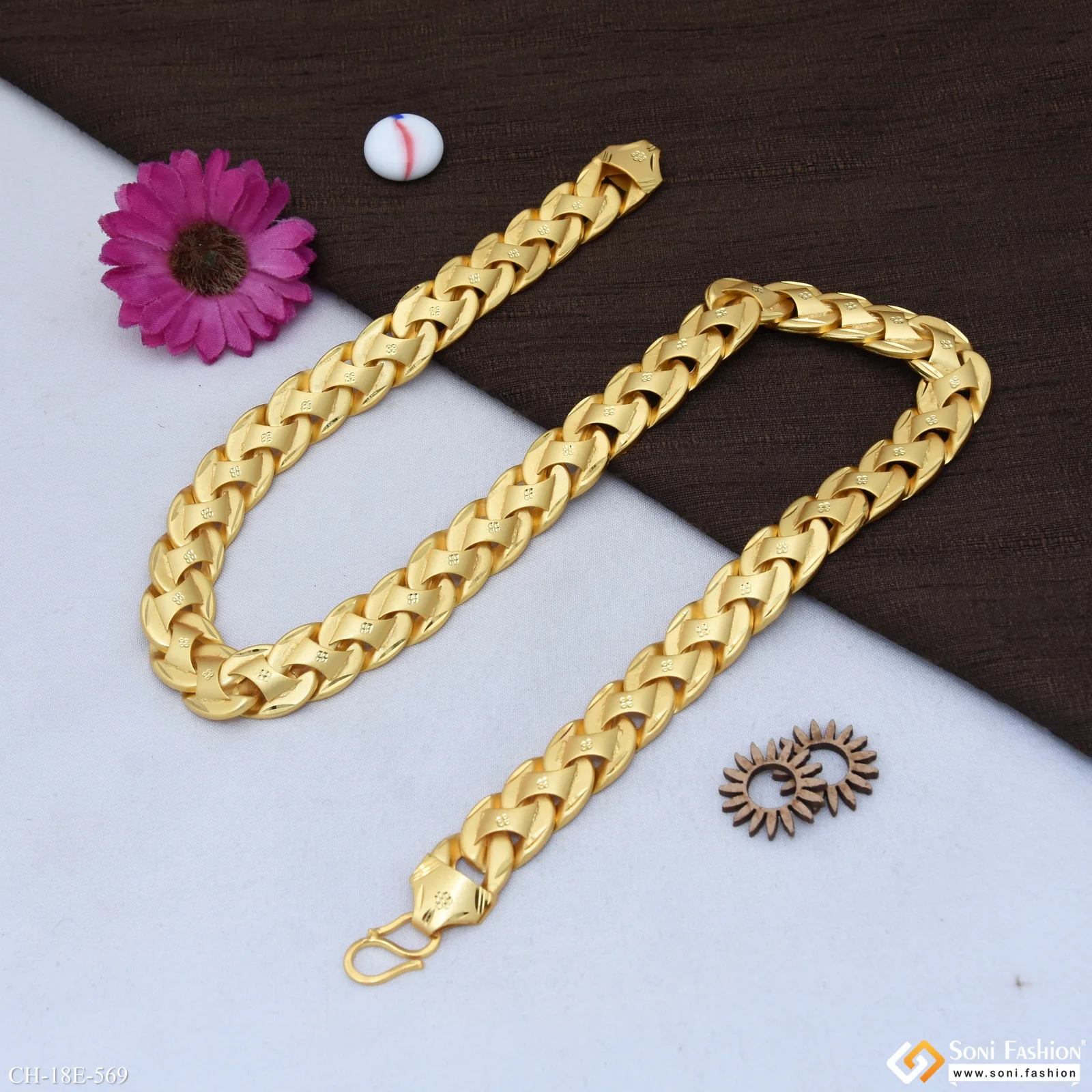 Excellent Design Gold Plated Pokal Chain for Men - Style E569 - Image 5