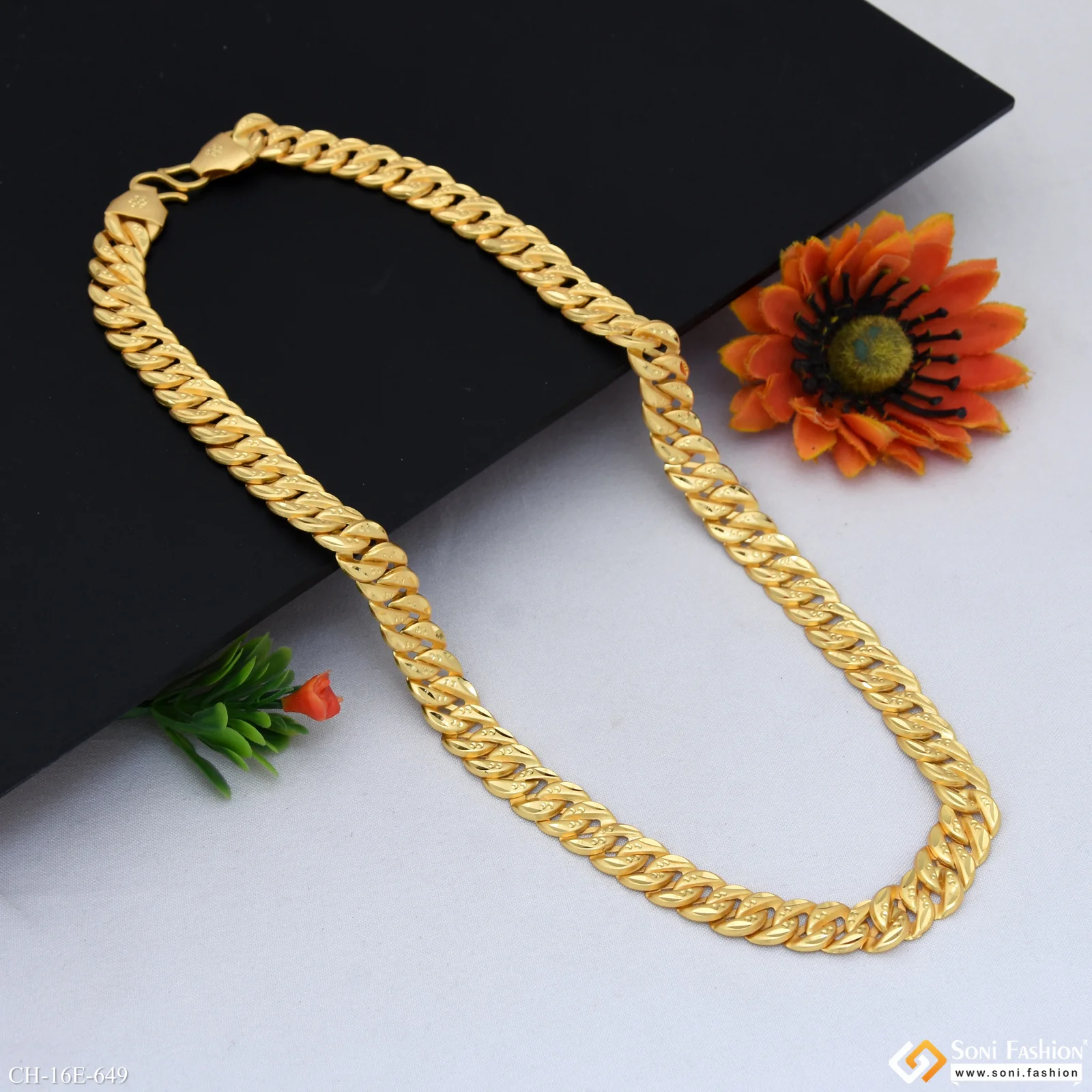 Excellent Design Gold Plated Pokal Chain for Men - Style E649 - Image 4