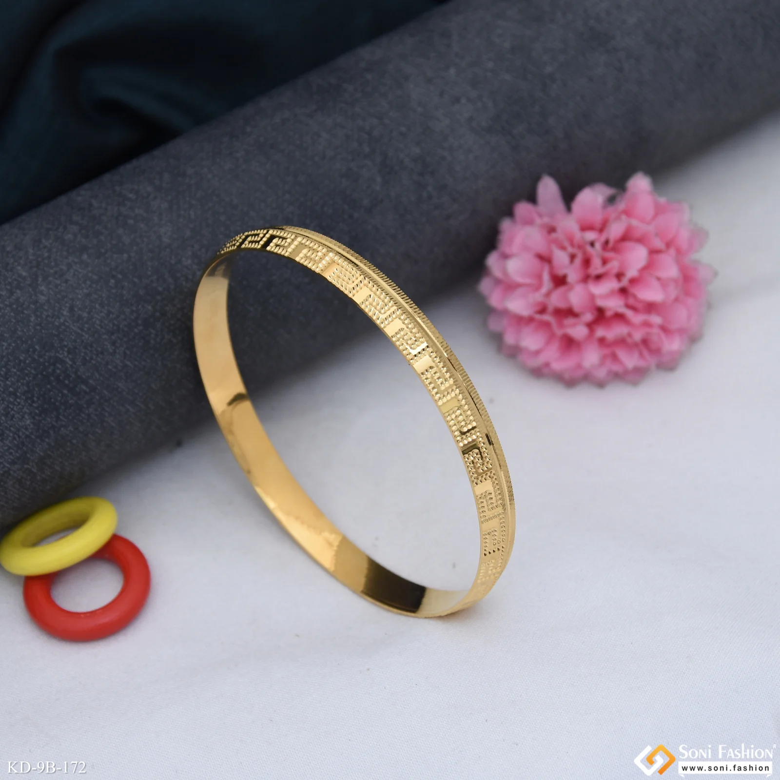 Excellent Design Gold Plated Punjabi Kada for Men - Style B172 - Image 6