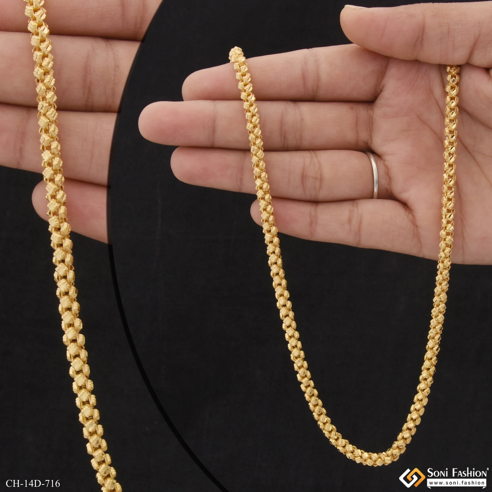Excellent Design Gold Plated Rajwadi Chain for Men - Style D716 - Image 2
