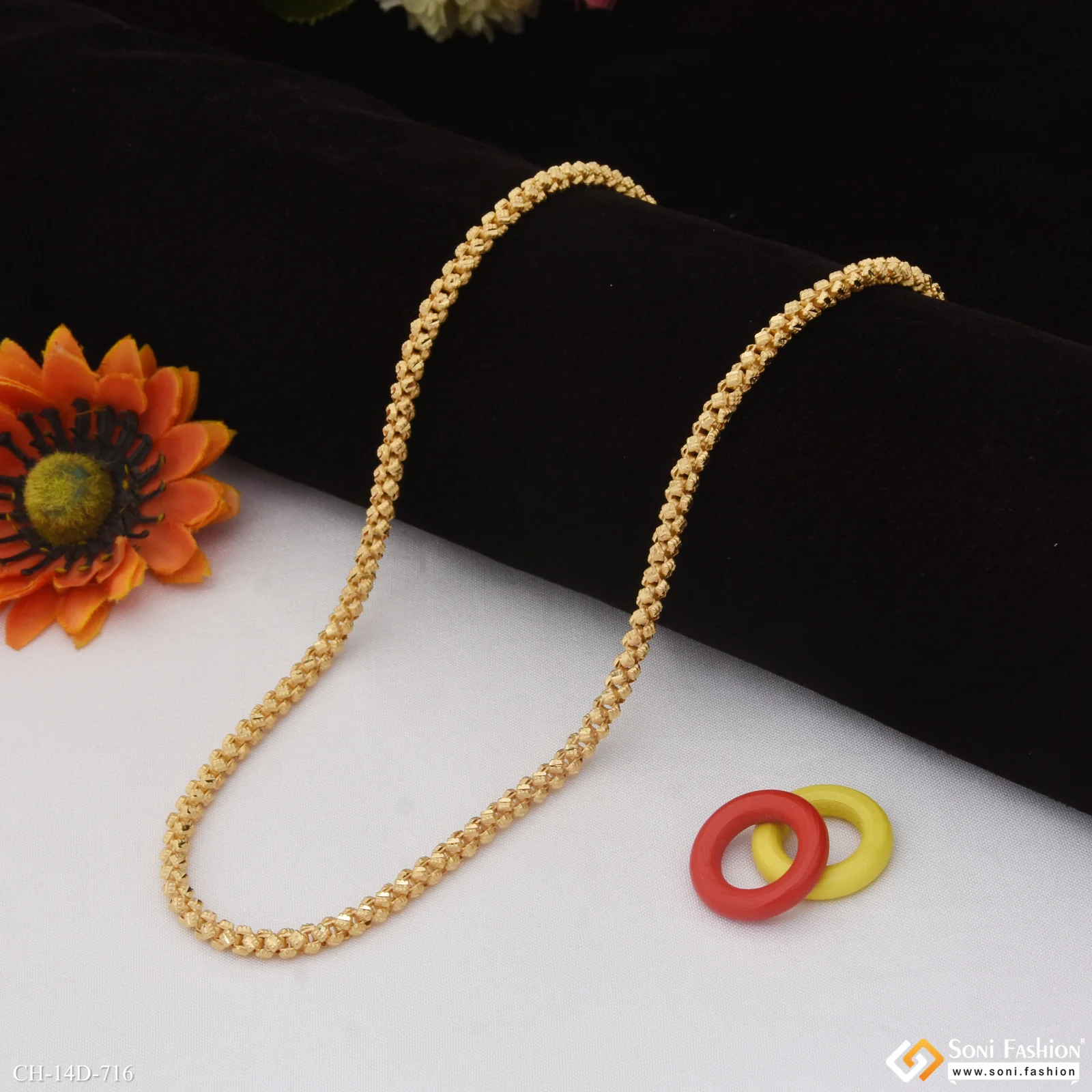 Excellent Design Gold Plated Rajwadi Chain for Men - Style D716 - Image 3