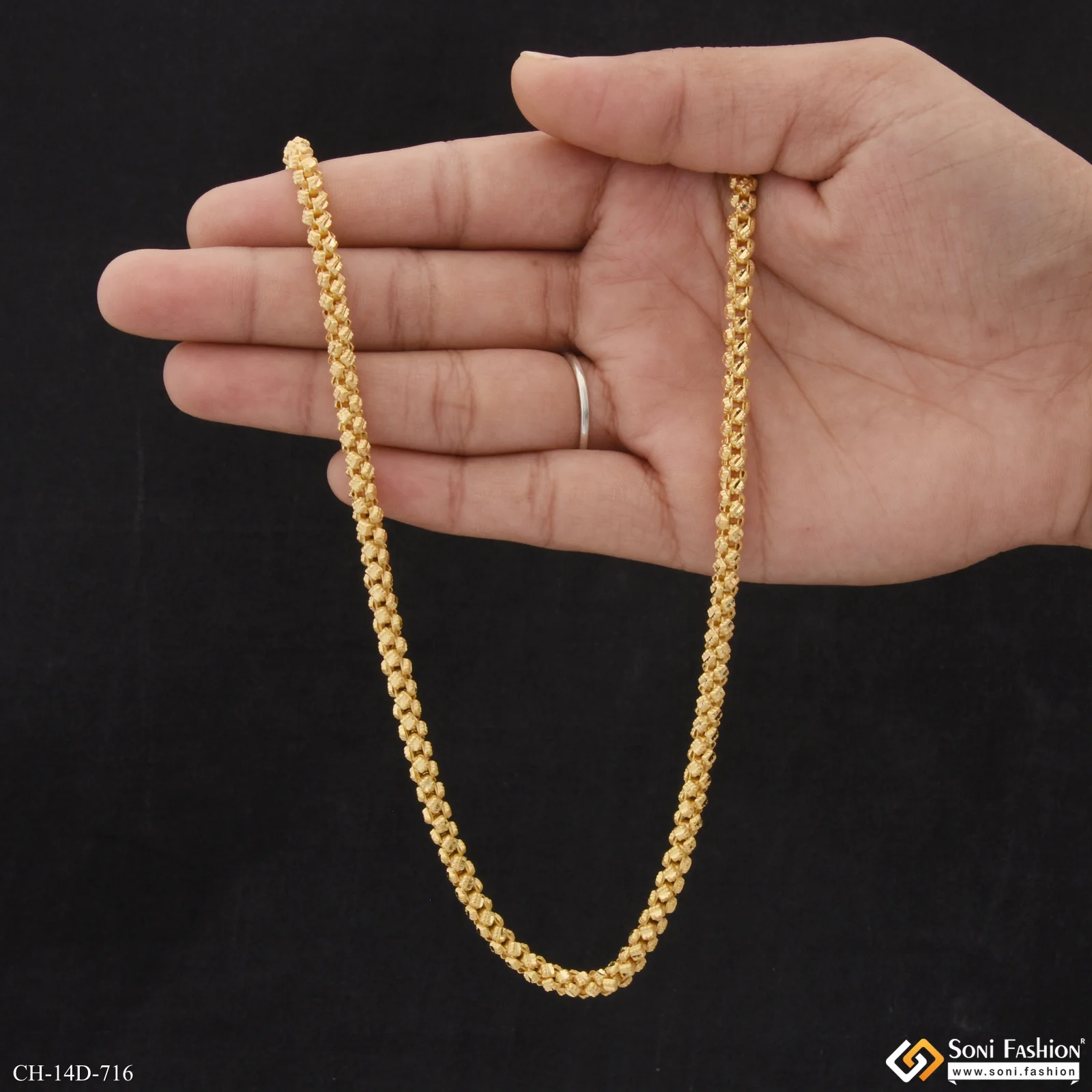 Excellent Design Gold Plated Rajwadi Chain for Men - Style D716 - Image 5