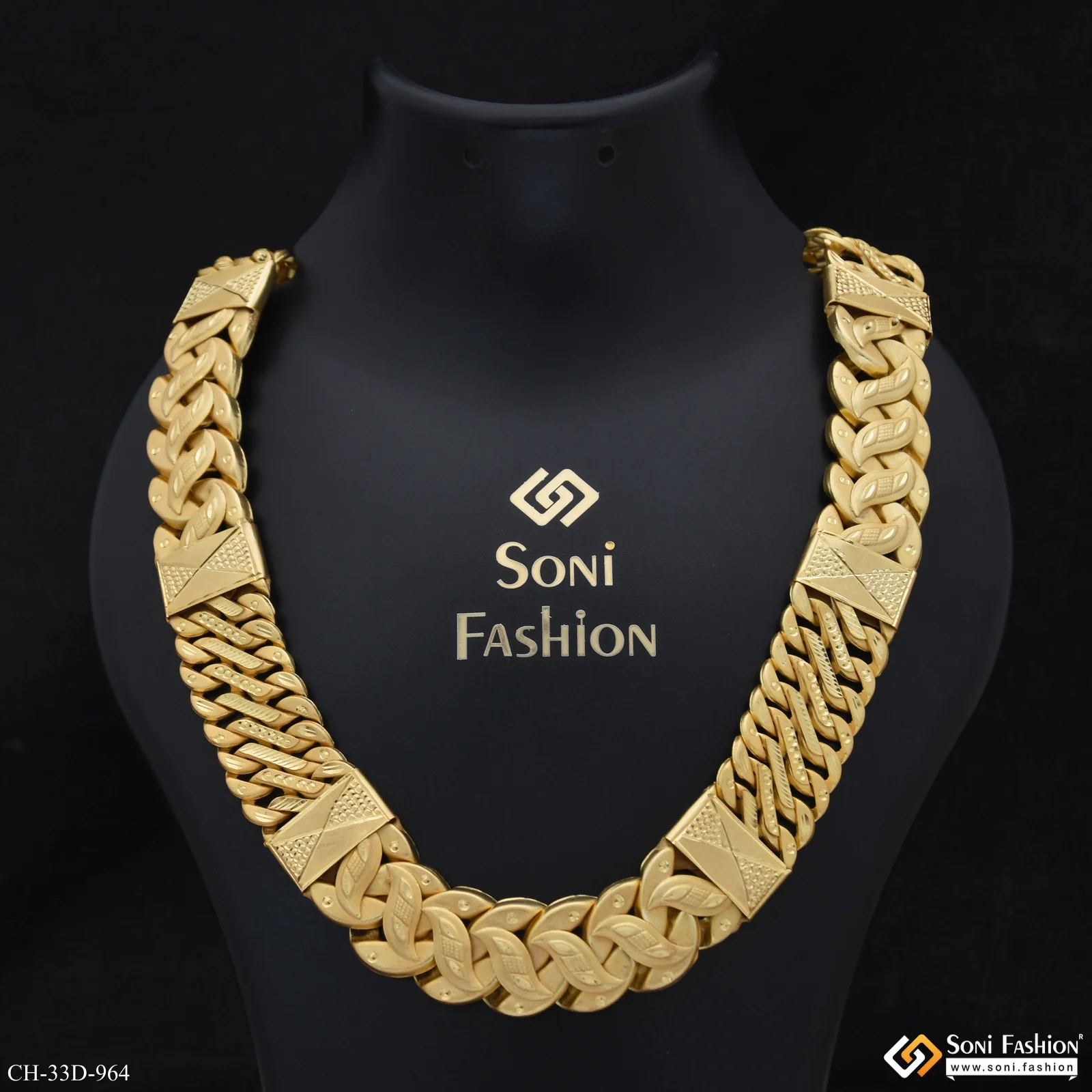 Excellent Design Gold Plated Rajwadi Chain for Men - Style D964