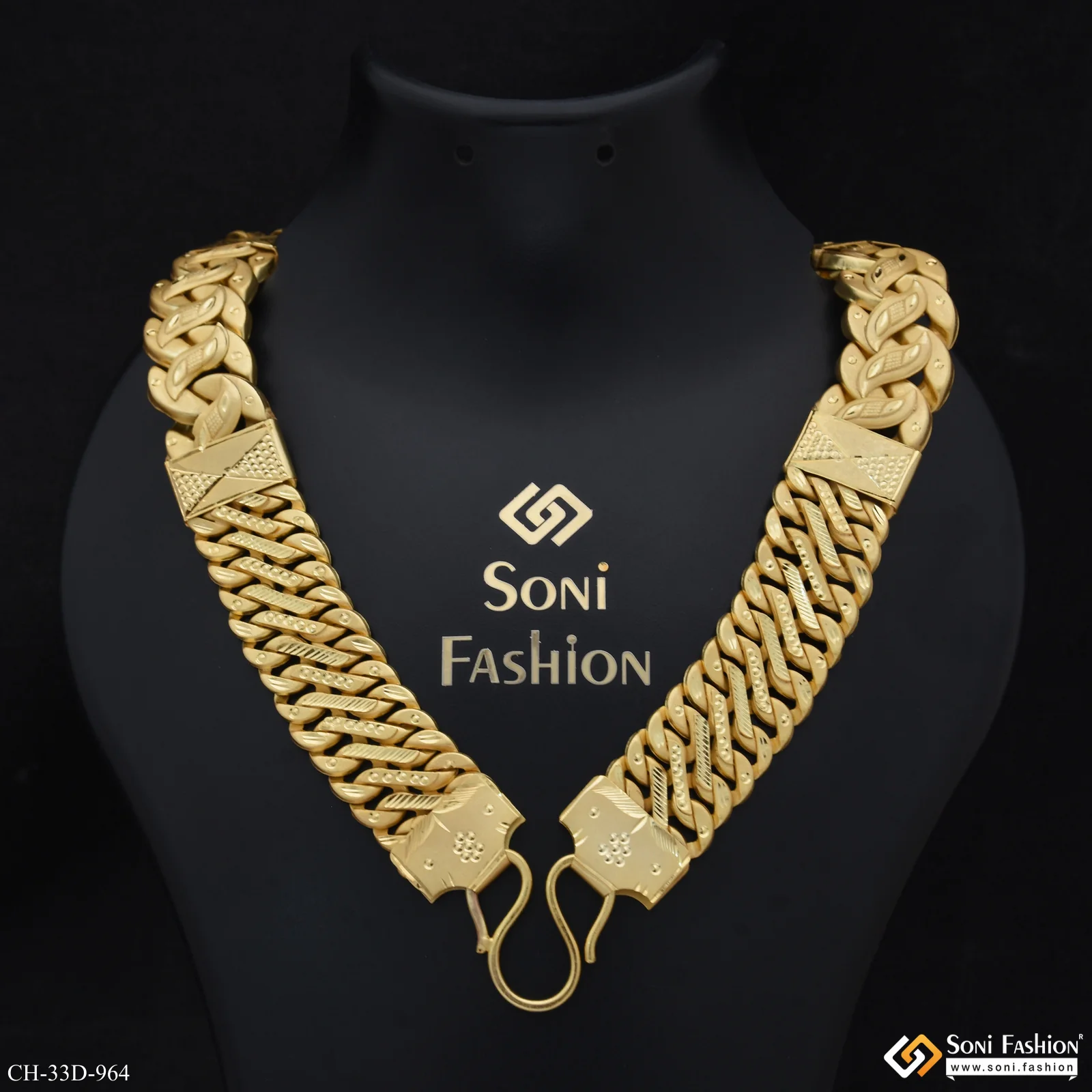 Excellent Design Gold Plated Rajwadi Chain for Men - Style D964 - Image 6