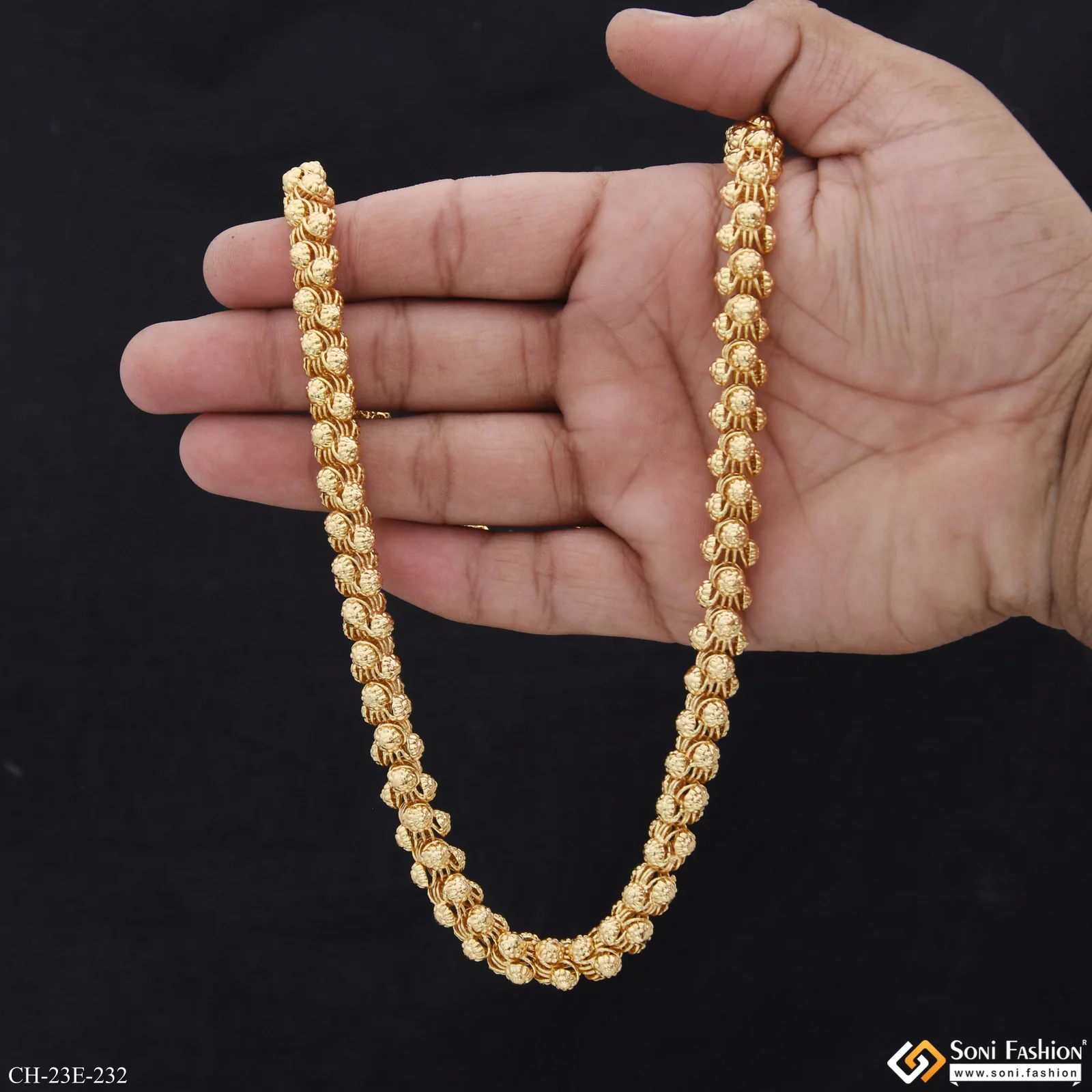 Excellent Design Gold Plated Rajwadi Chain for Men - Style E232 - Image 3