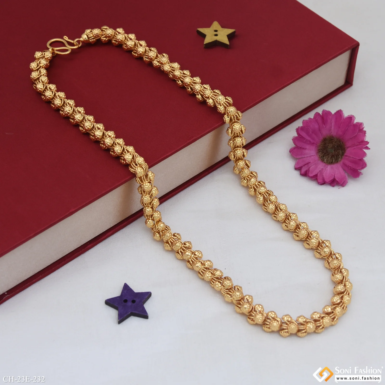 Excellent Design Gold Plated Rajwadi Chain for Men - Style E232 - Image 5