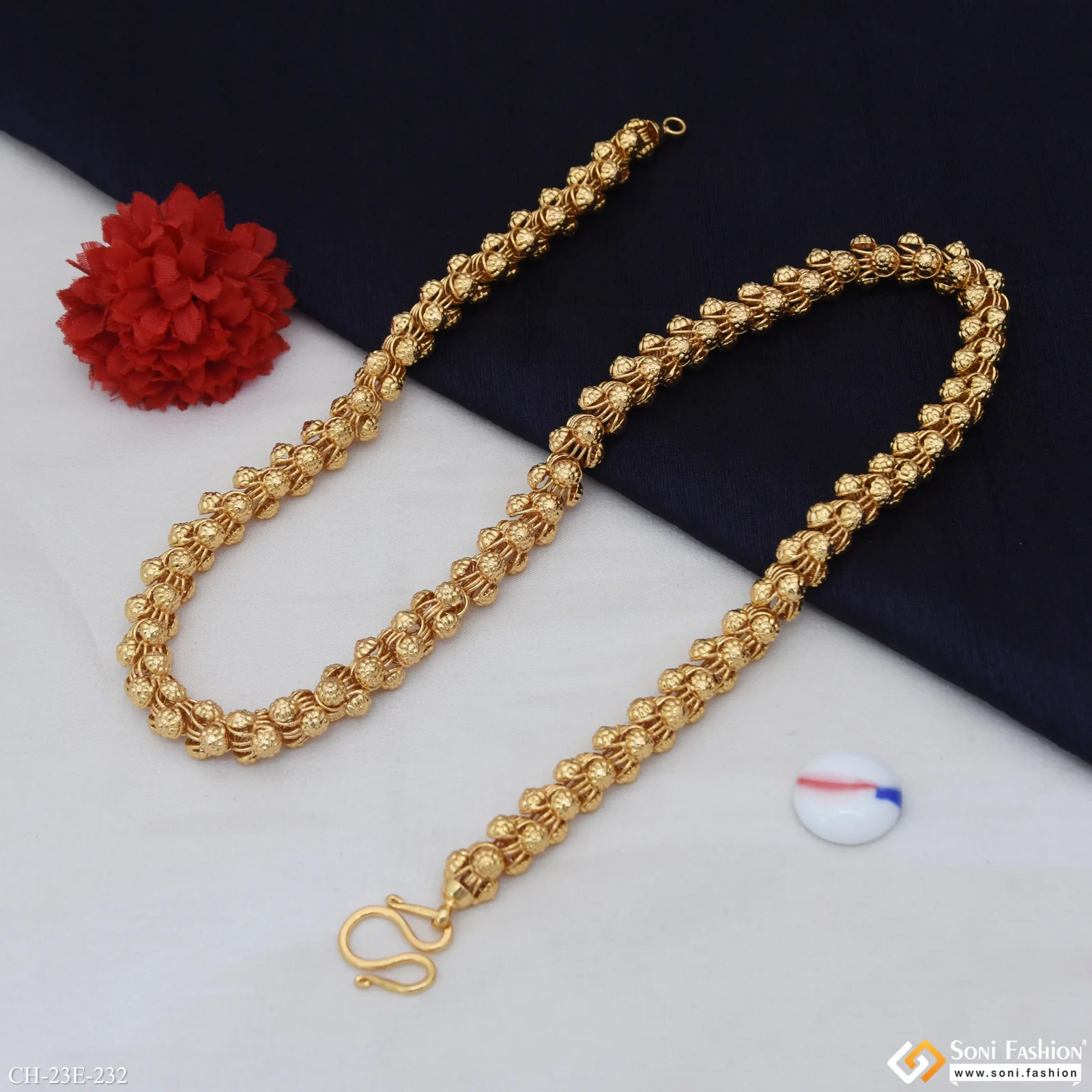 Excellent Design Gold Plated Rajwadi Chain for Men - Style E232 - Image 6