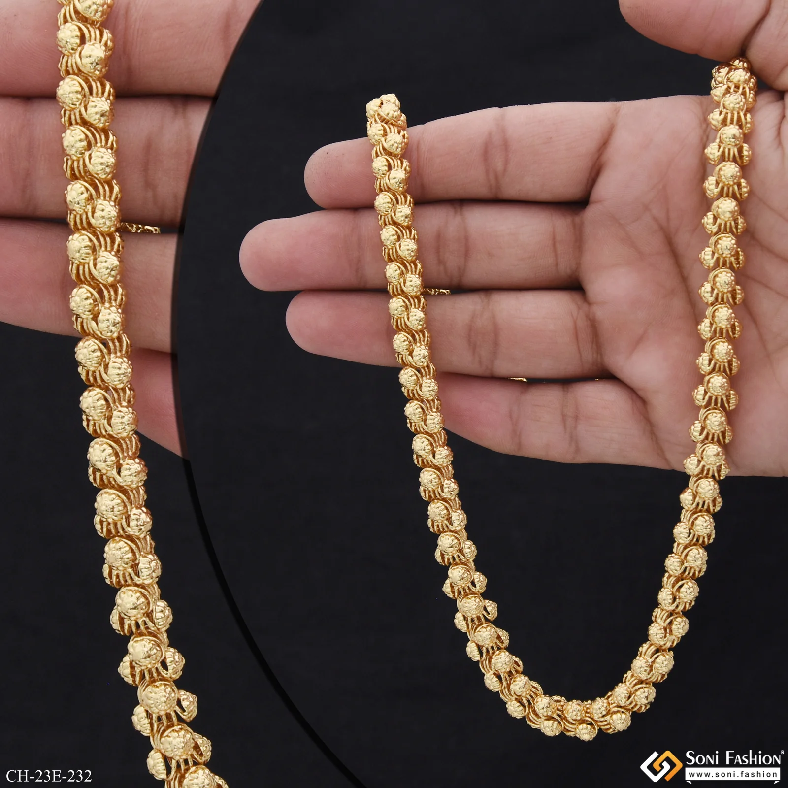 Excellent Design Gold Plated Rajwadi Chain for Men - Style E232 - Image 7