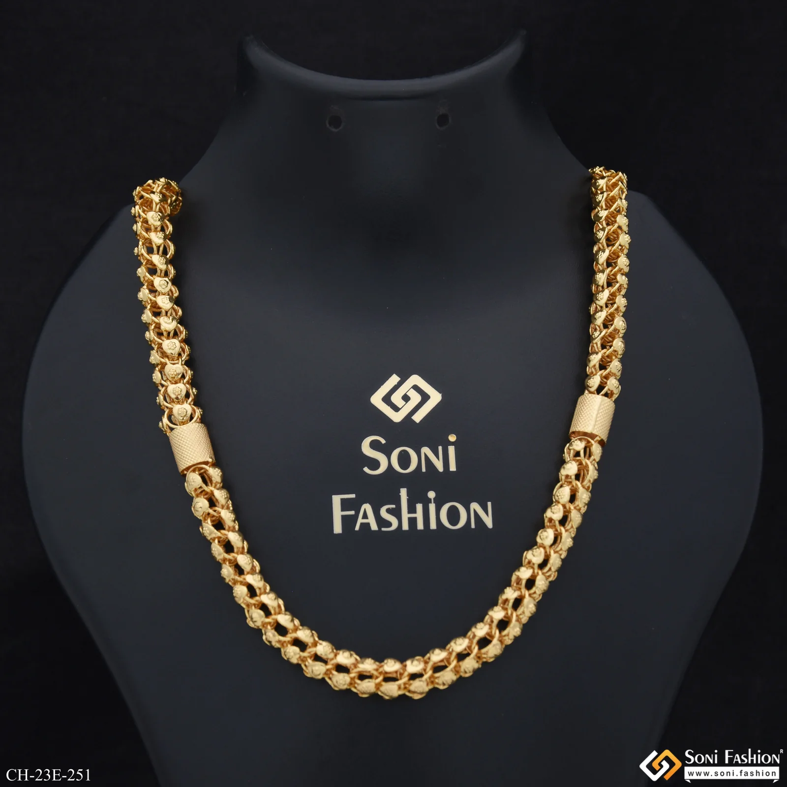Excellent Design Gold Plated Rajwadi Chain for Men - Style E251 - Image 2