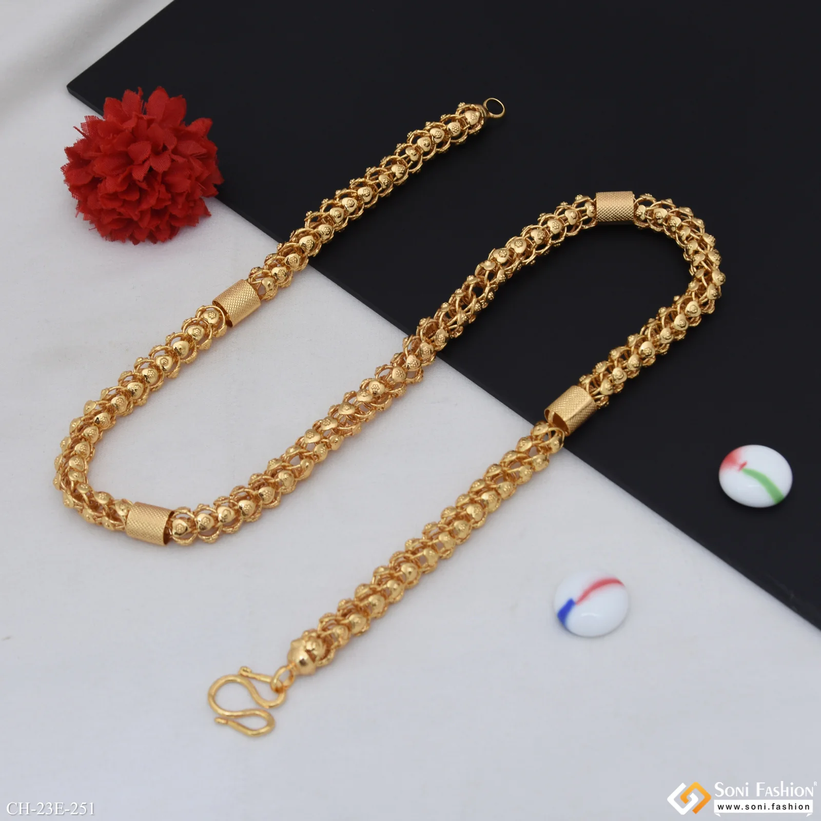 Excellent Design Gold Plated Rajwadi Chain for Men - Style E251 - Image 6