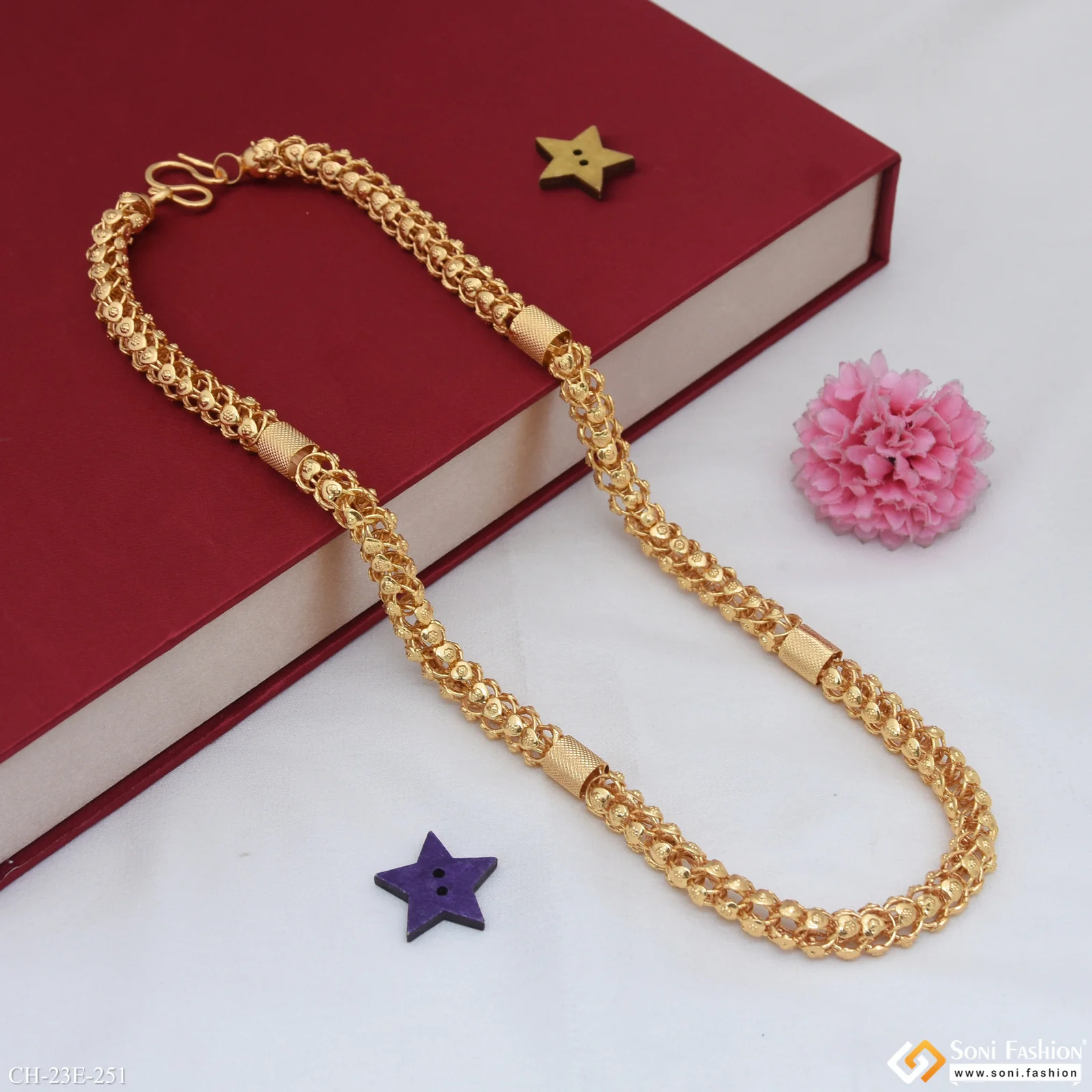 Excellent Design Gold Plated Rajwadi Chain for Men - Style E251 - Image 8