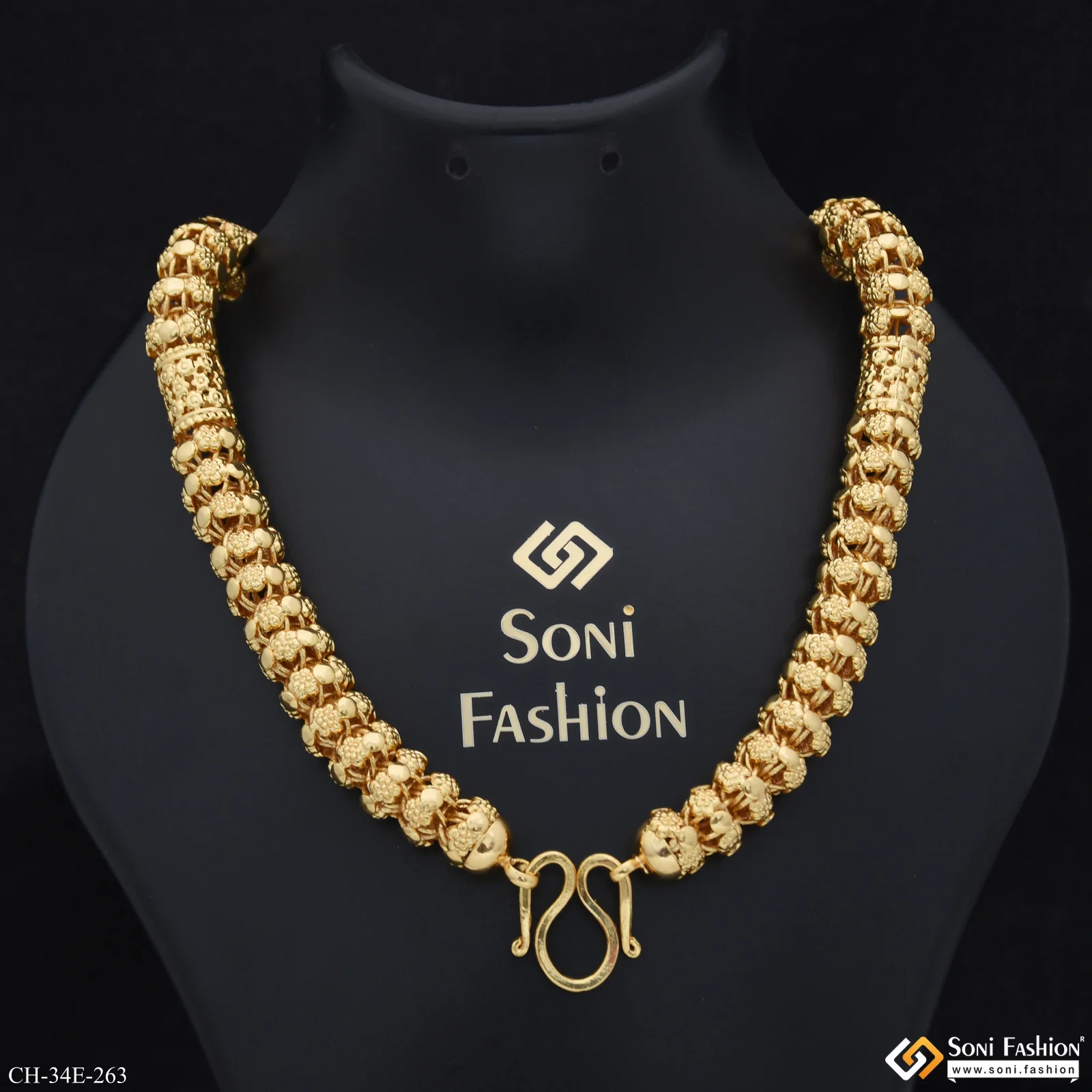 Excellent Design Gold Plated Rajwadi Chain for Men - Style E263 - Image 3