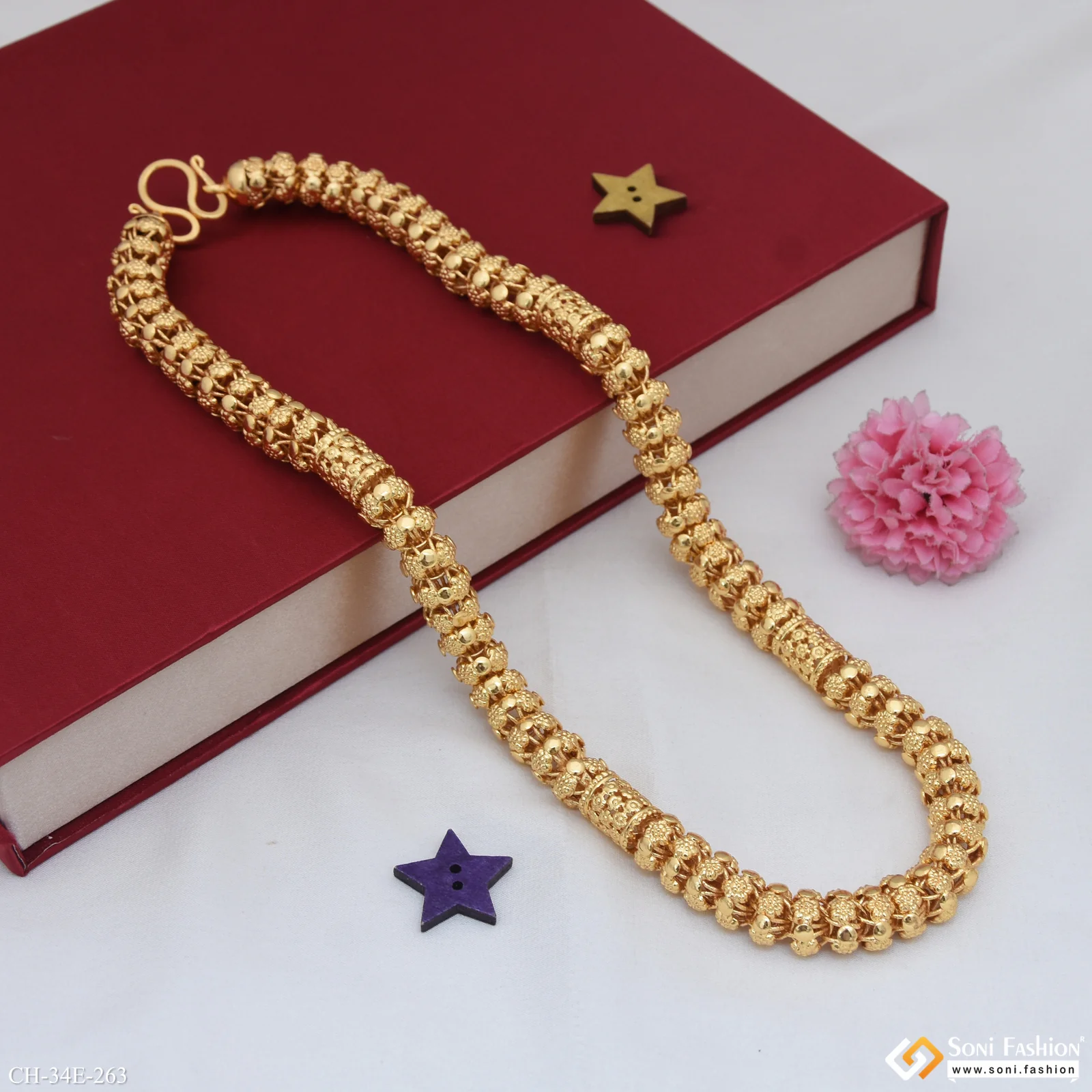 Excellent Design Gold Plated Rajwadi Chain for Men - Style E263 - Image 5