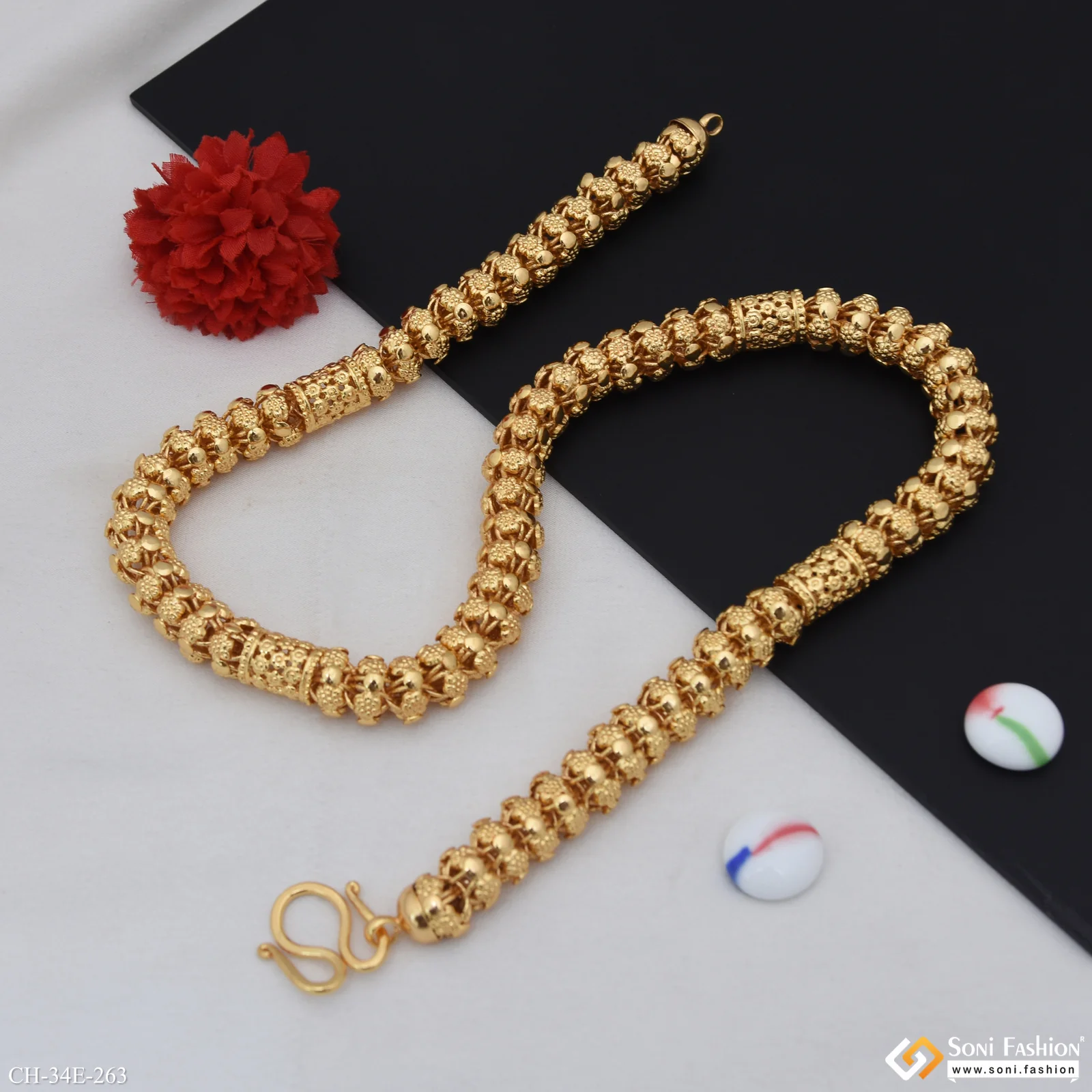 Excellent Design Gold Plated Rajwadi Chain for Men - Style E263 - Image 6